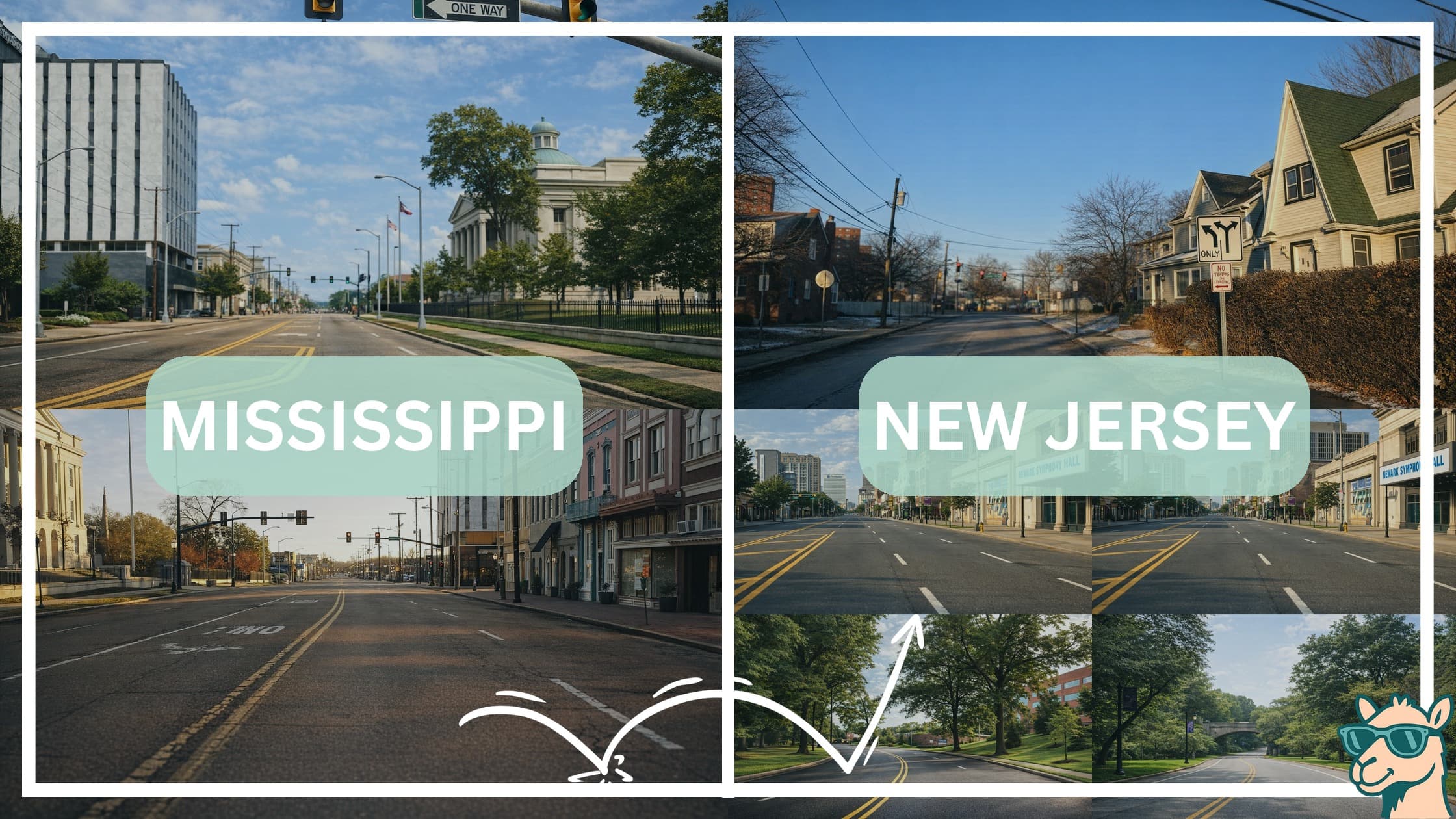 comparison of hotspots between neighborhoods in Mississippi and New Jersey