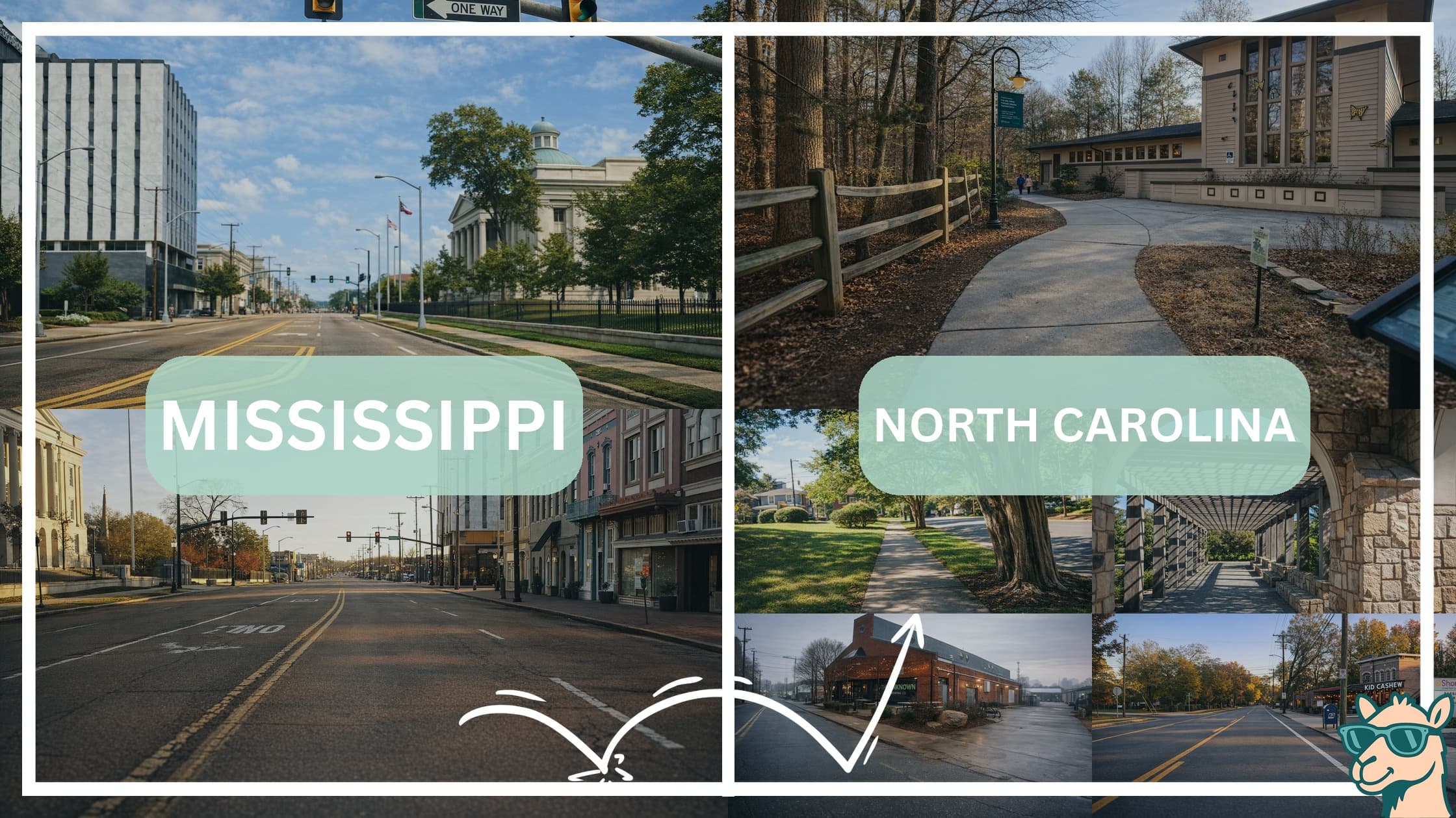 comparison of hotspots between neighborhoods in Mississippi and North Carolina