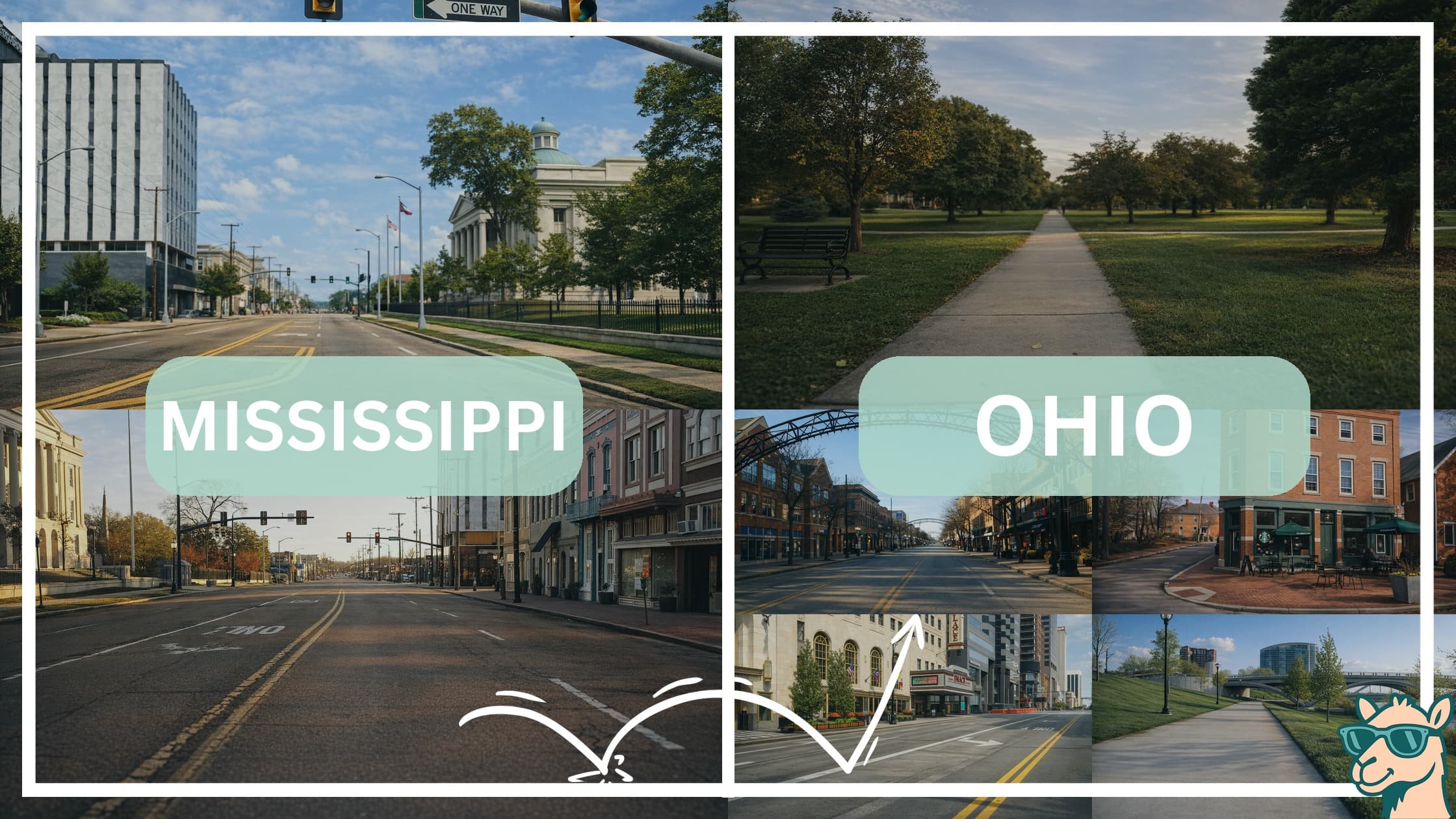 comparison of hotspots between neighborhoods in Mississippi and Ohio