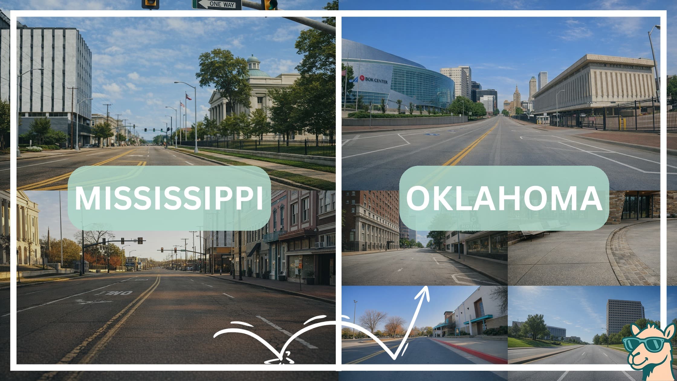 comparison of hotspots between neighborhoods in Mississippi and Oklahoma