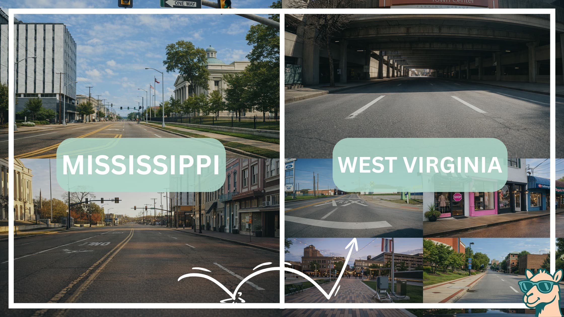 comparison of hotspots between neighborhoods in Mississippi and West Virginia