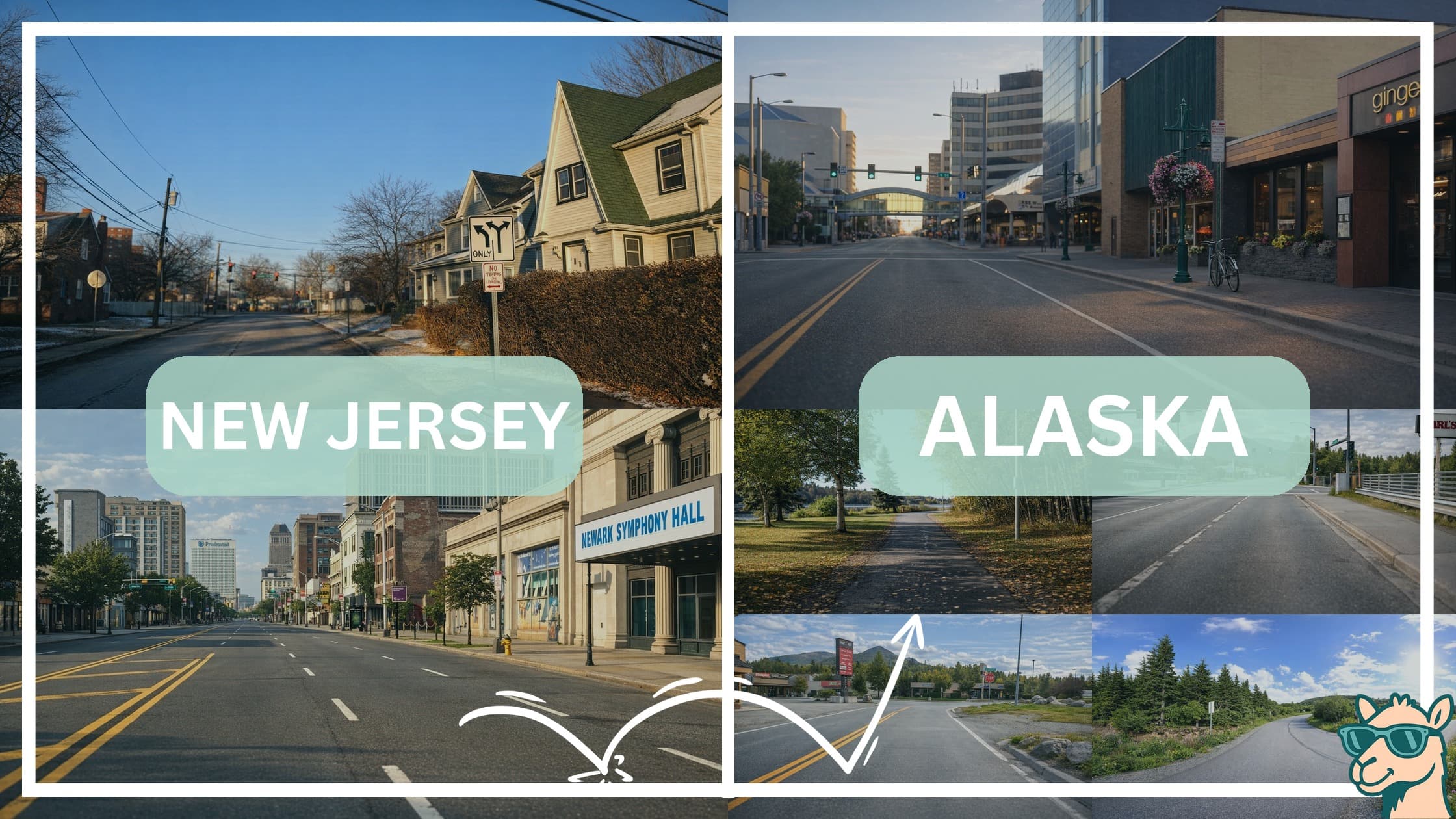comparison of hotspots between neighborhoods in New Jersey and Alaska