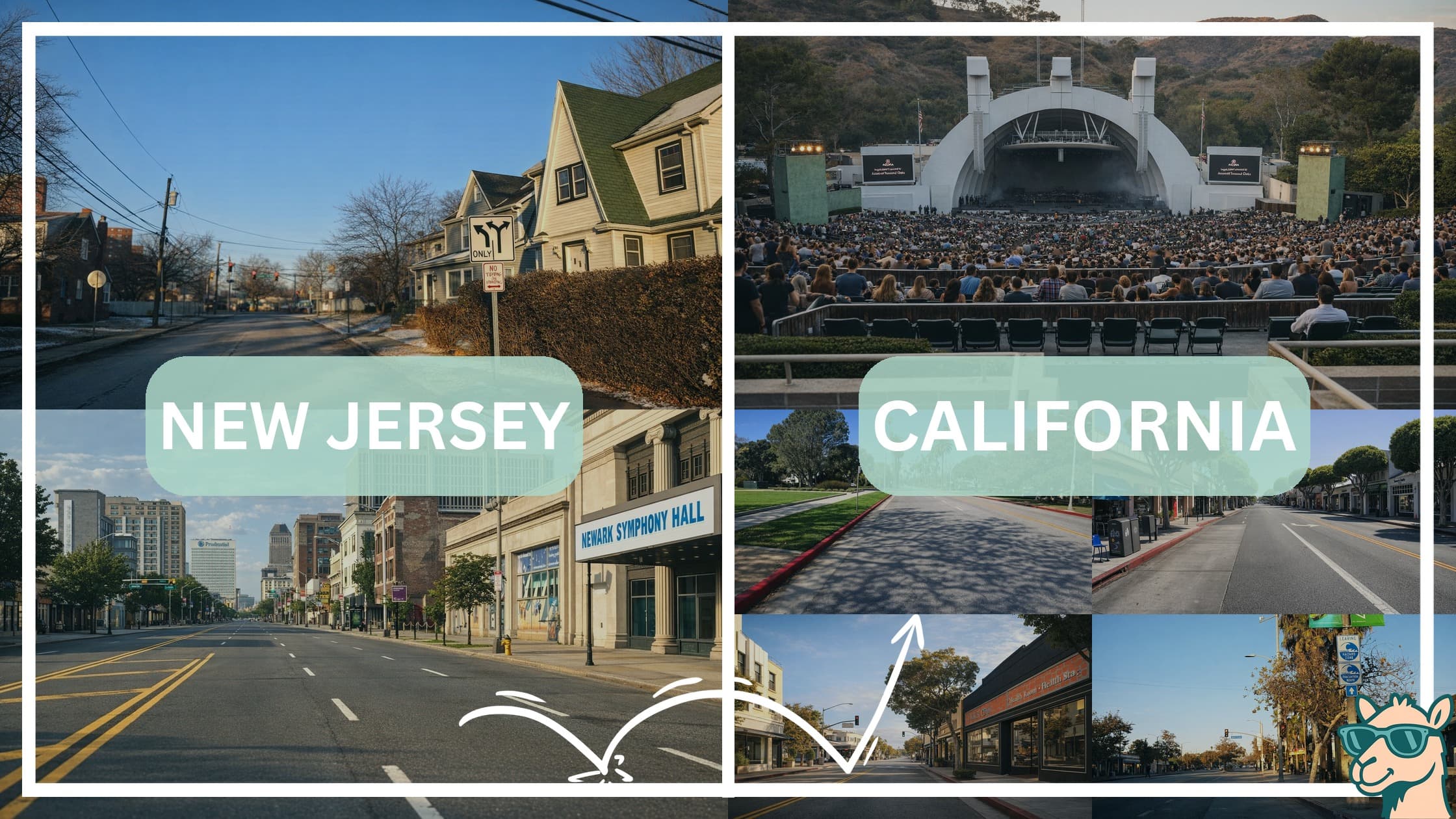comparison of hotspots between neighborhoods in New Jersey and California