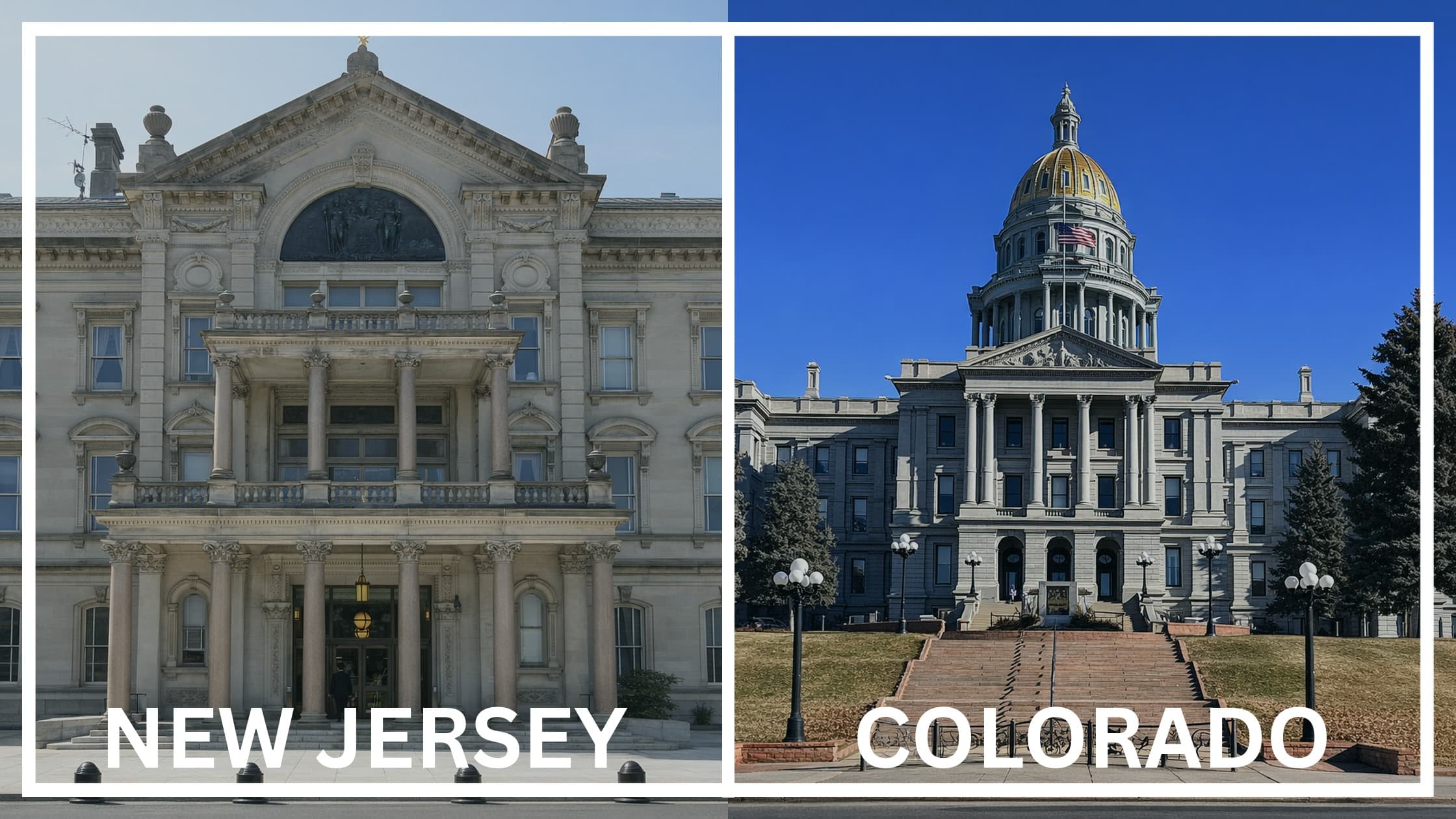 Comparing the state capitol buildings between New Jersey and Colorado.