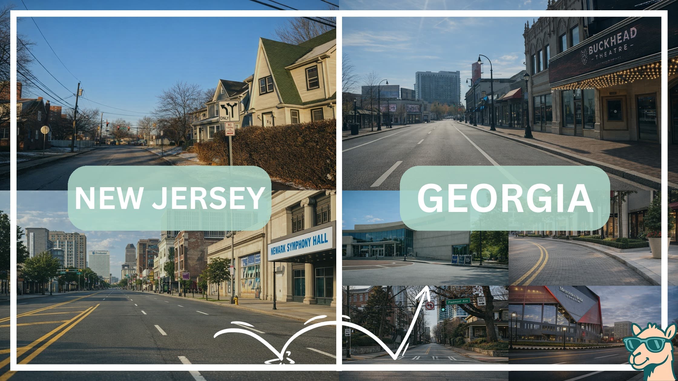 comparison of hotspots between neighborhoods in New Jersey and Georgia