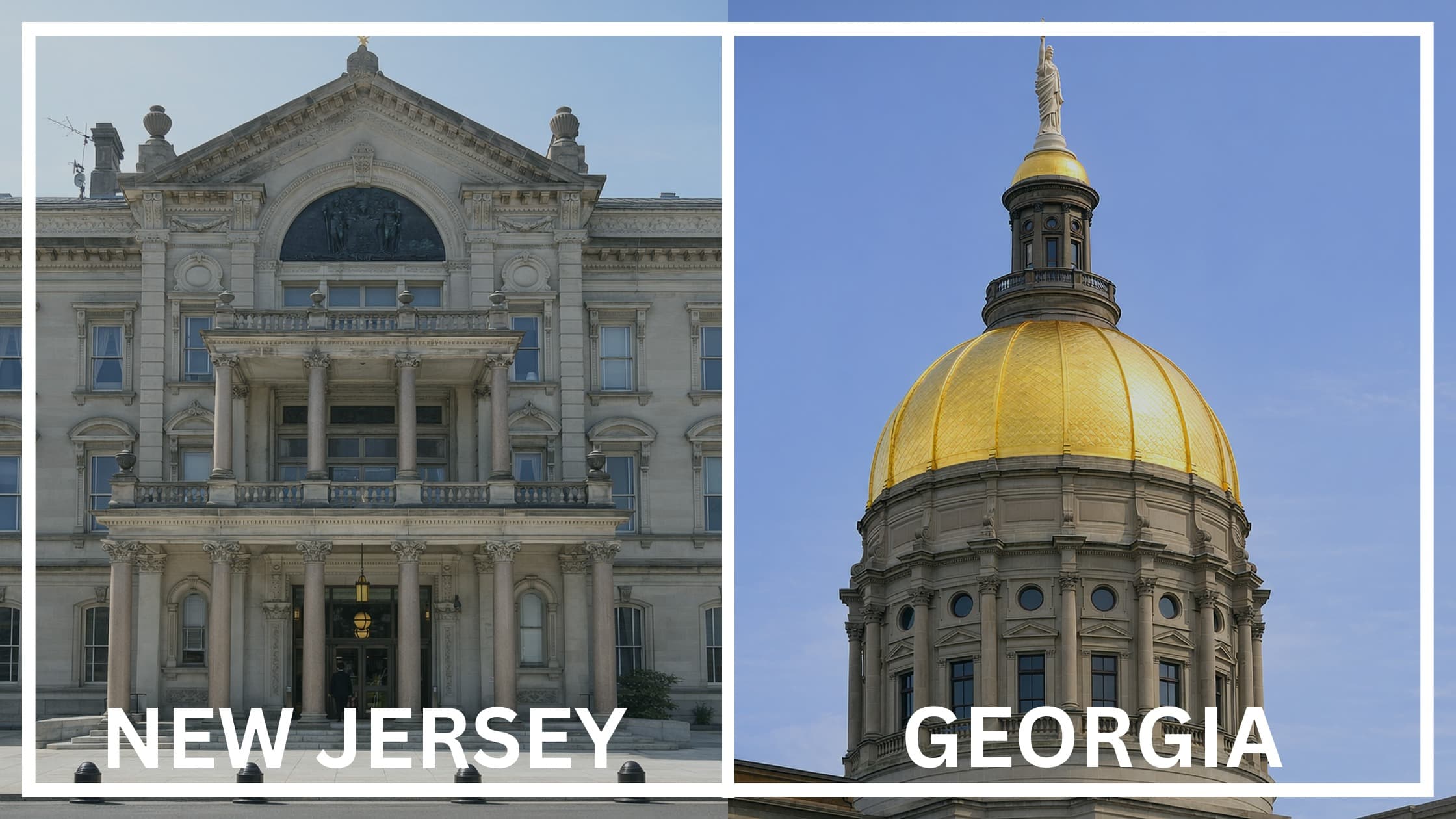 Comparing the state capitol buildings between New Jersey and Georgia.