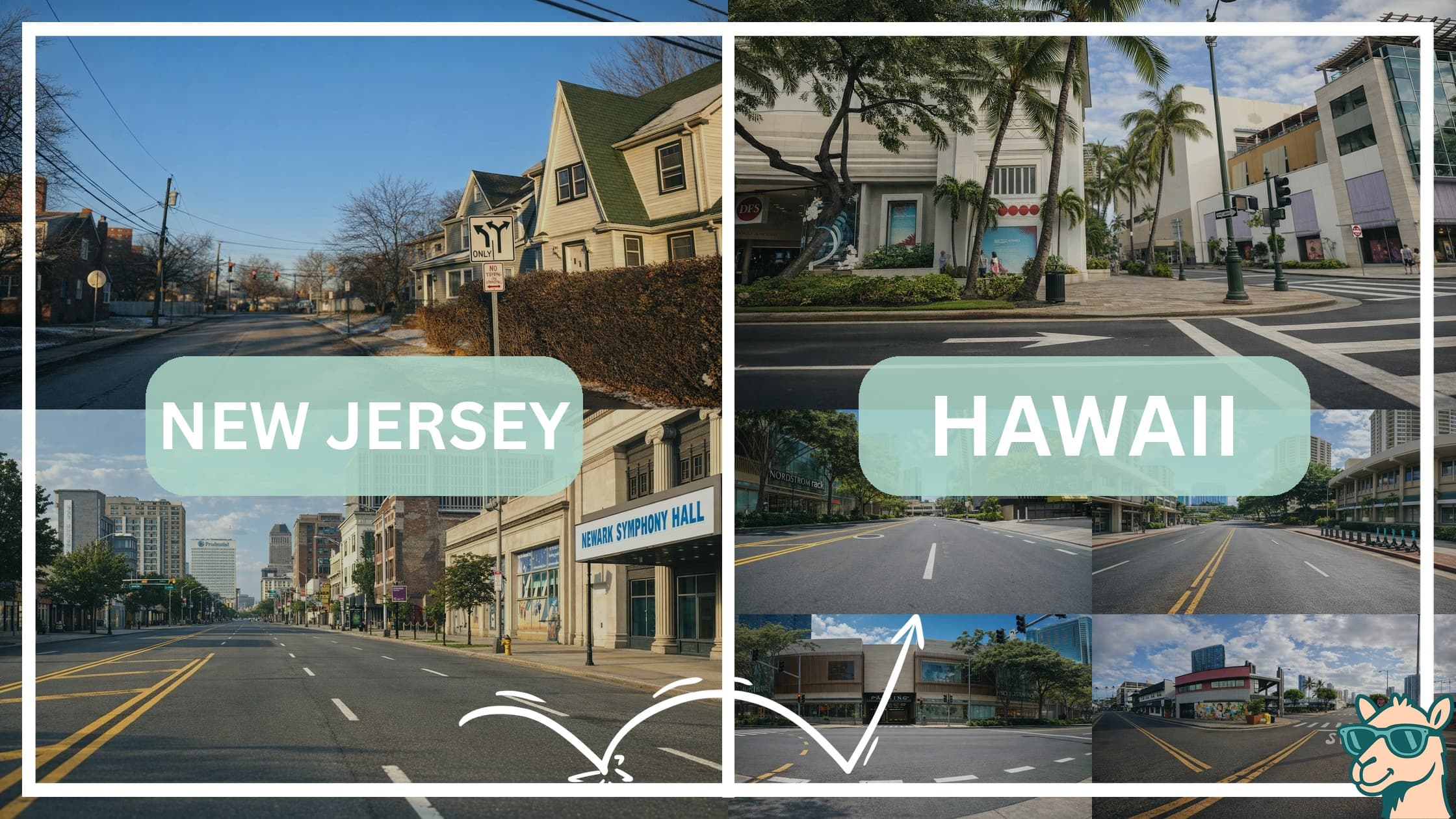 comparison of hotspots between neighborhoods in New Jersey and Hawaii