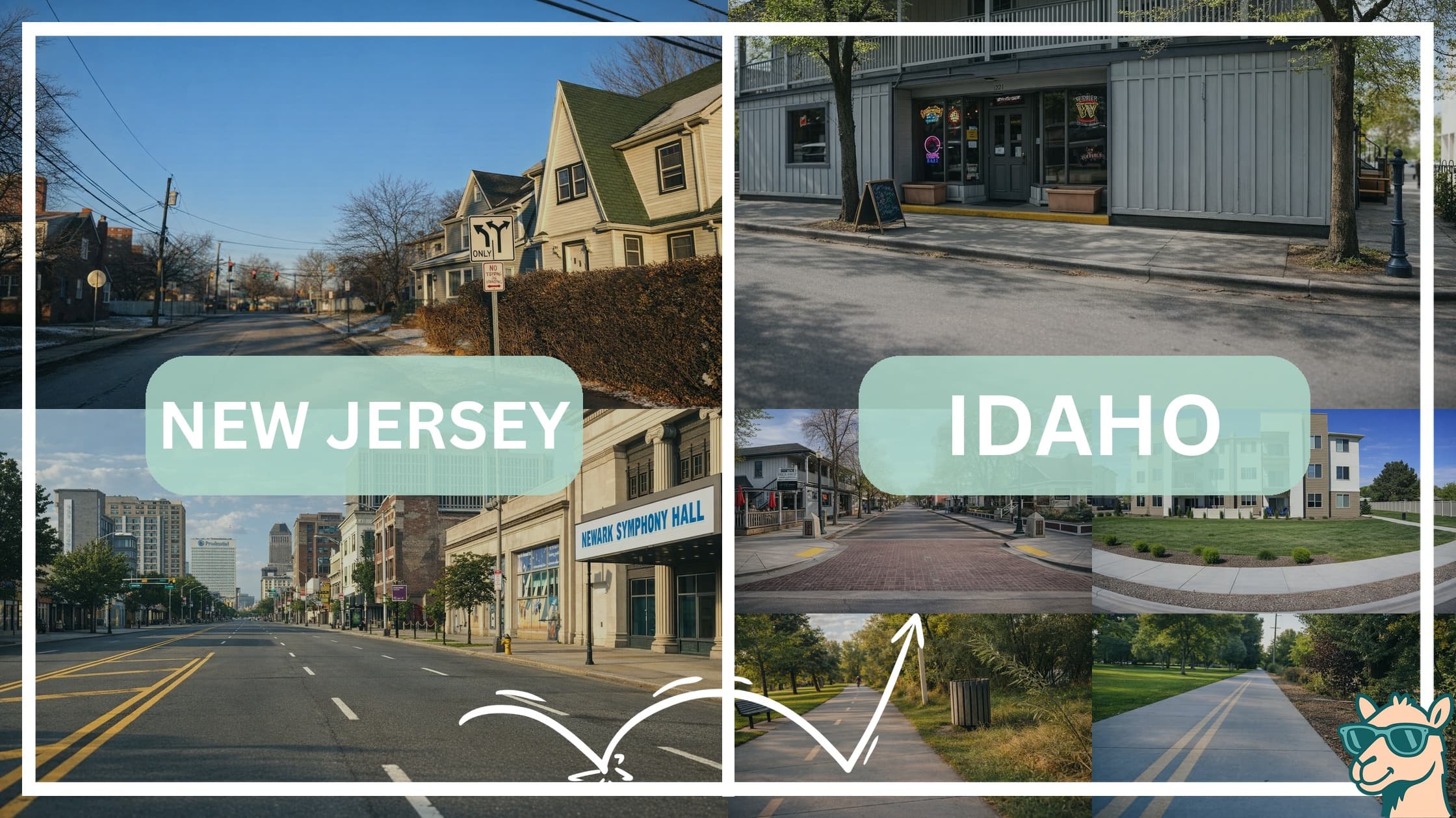 comparison of hotspots between neighborhoods in New Jersey and Idaho