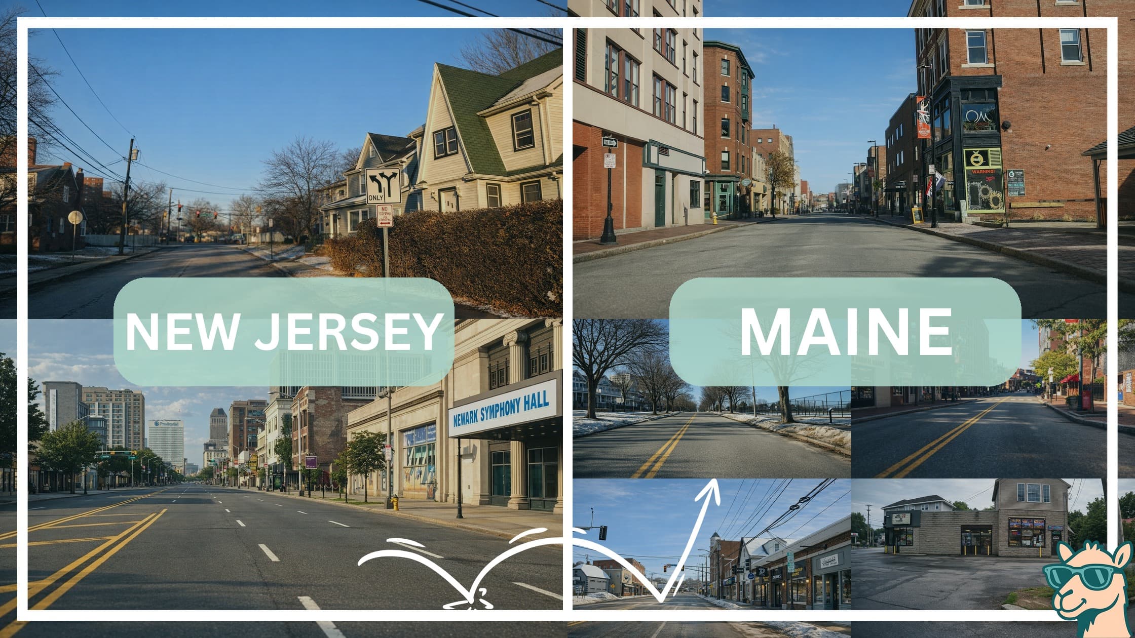 comparison of hotspots between neighborhoods in New Jersey and Maine