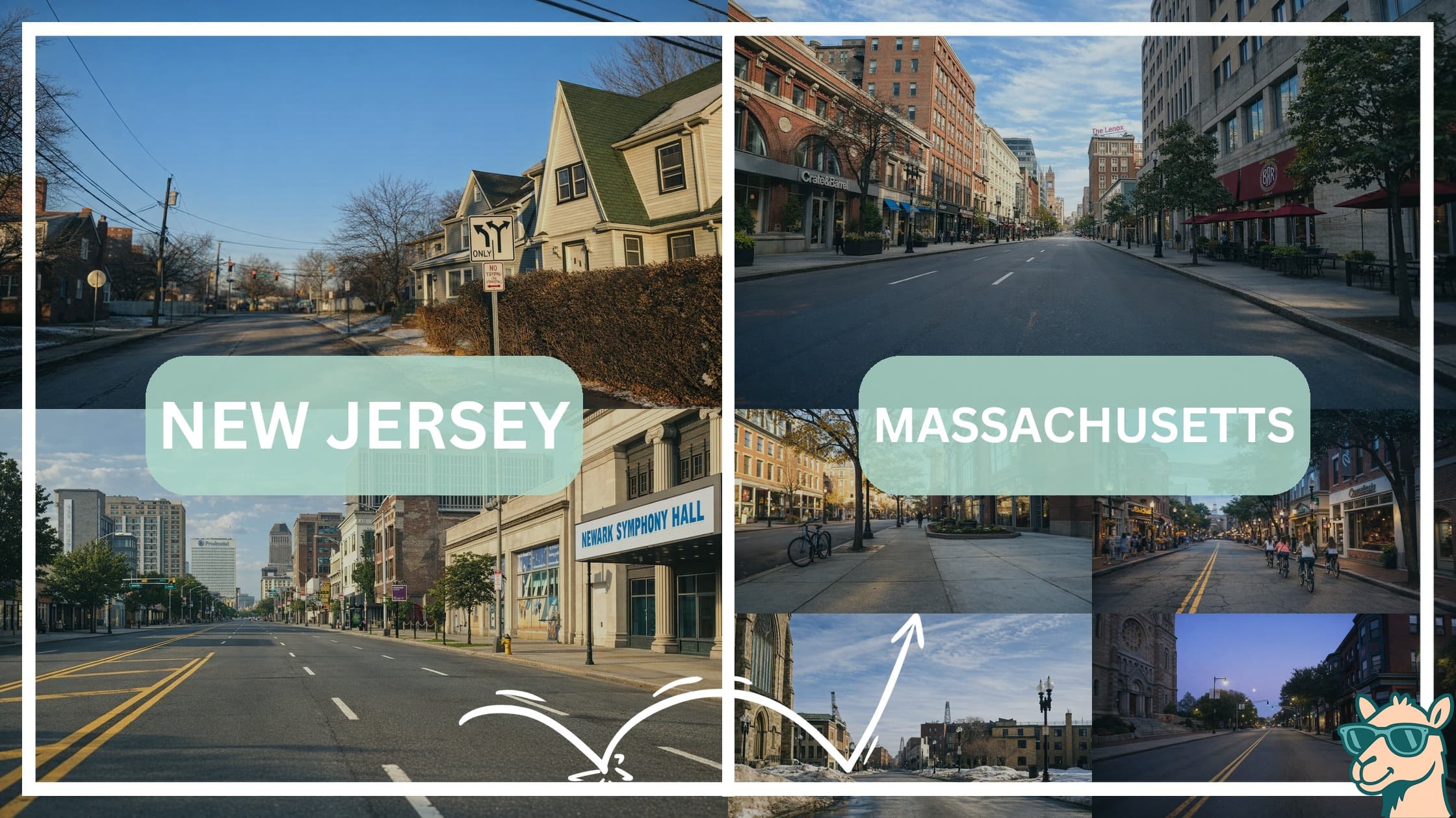 comparison of hotspots between neighborhoods in New Jersey and Massachusetts