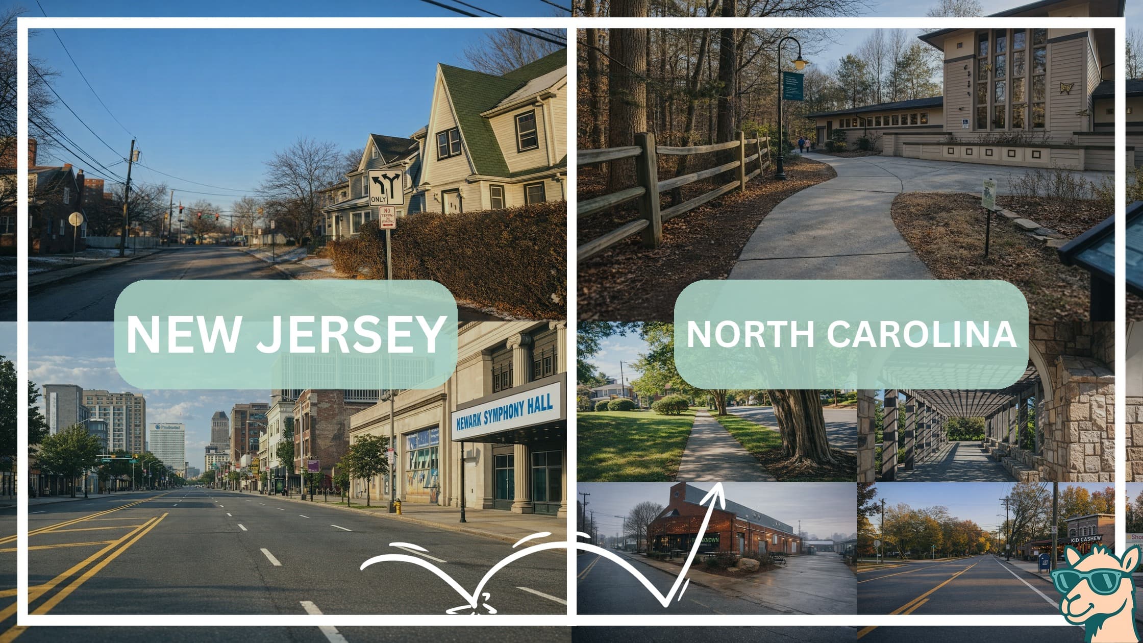 comparison of hotspots between neighborhoods in New Jersey and North Carolina