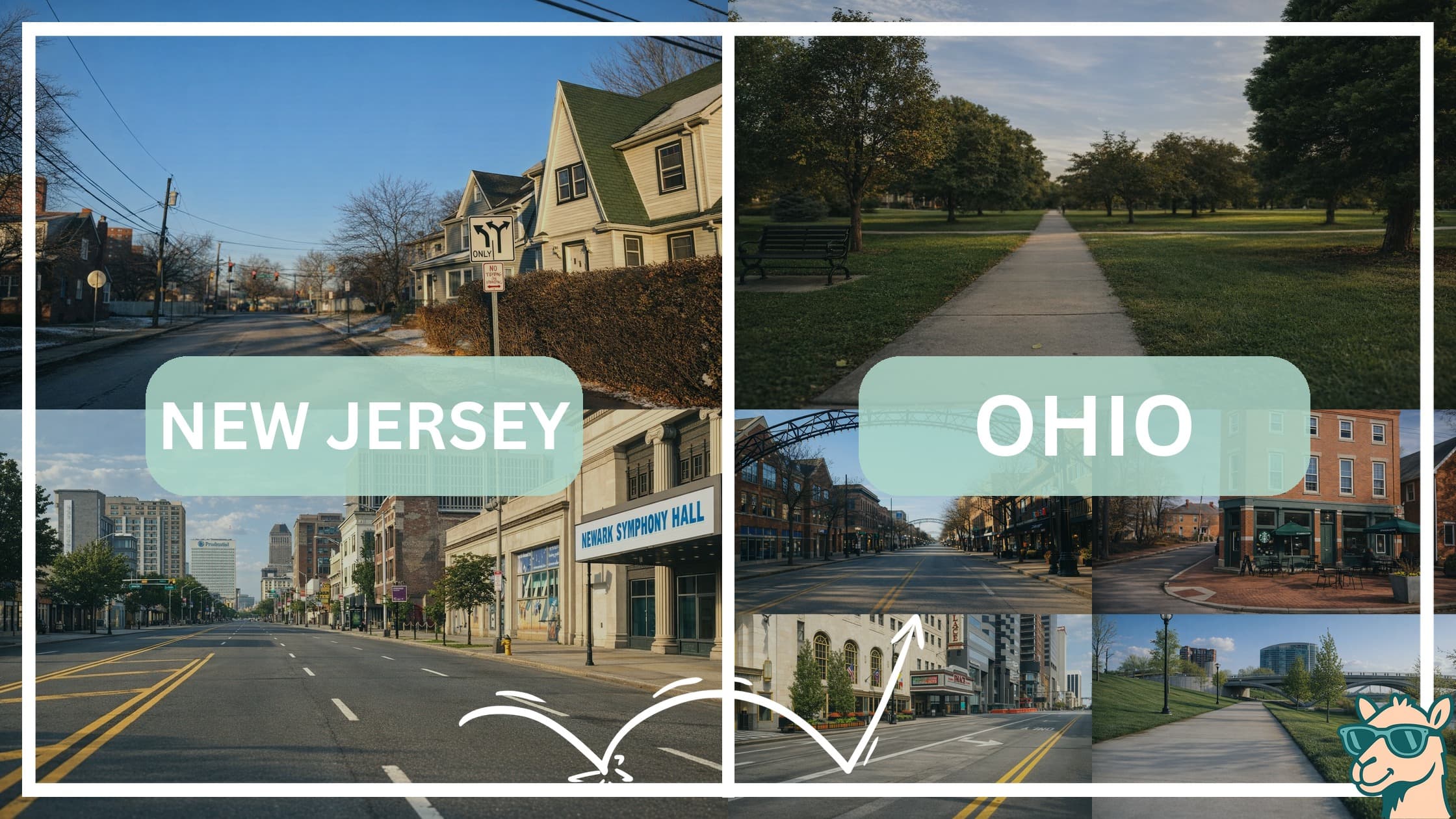comparison of hotspots between neighborhoods in New Jersey and Ohio