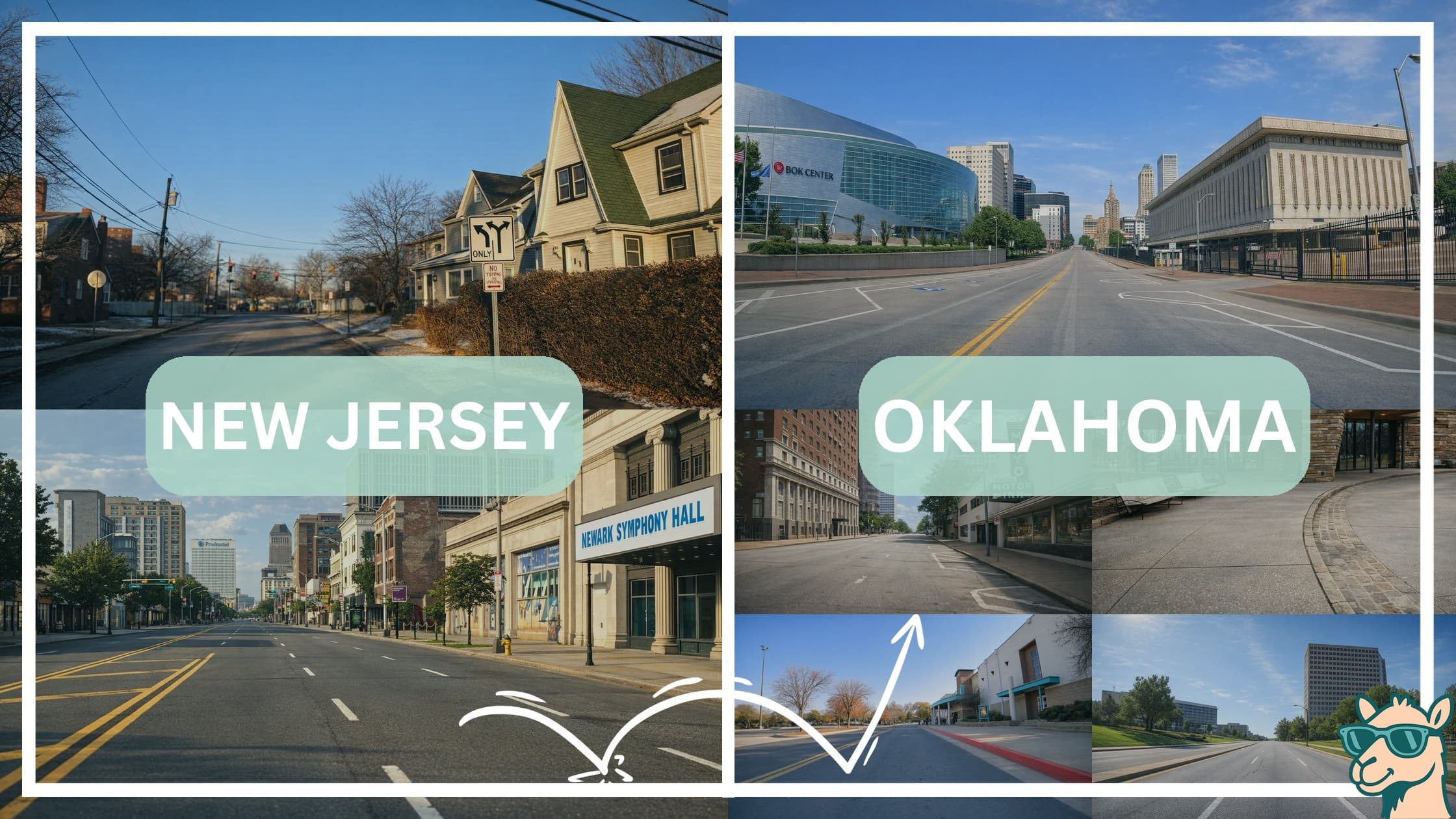comparison of hotspots between neighborhoods in New Jersey and Oklahoma
