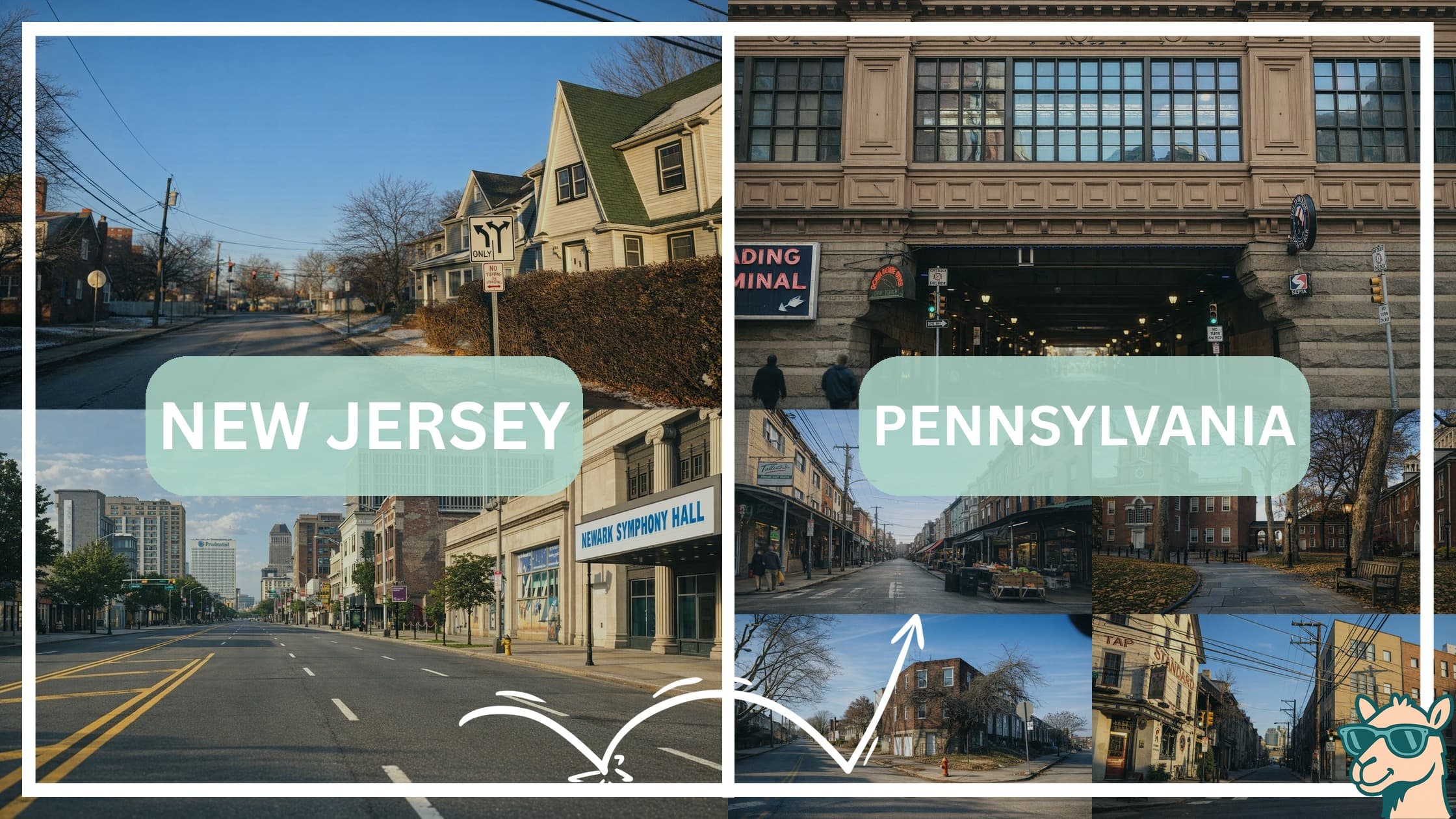 comparison of hotspots between neighborhoods in New Jersey and Pennsylvania