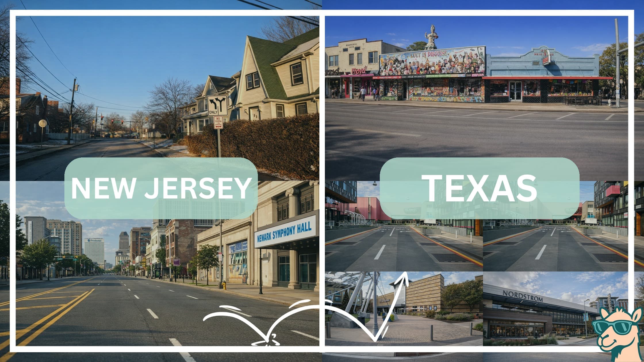 comparison of hotspots between neighborhoods in New Jersey and Texas