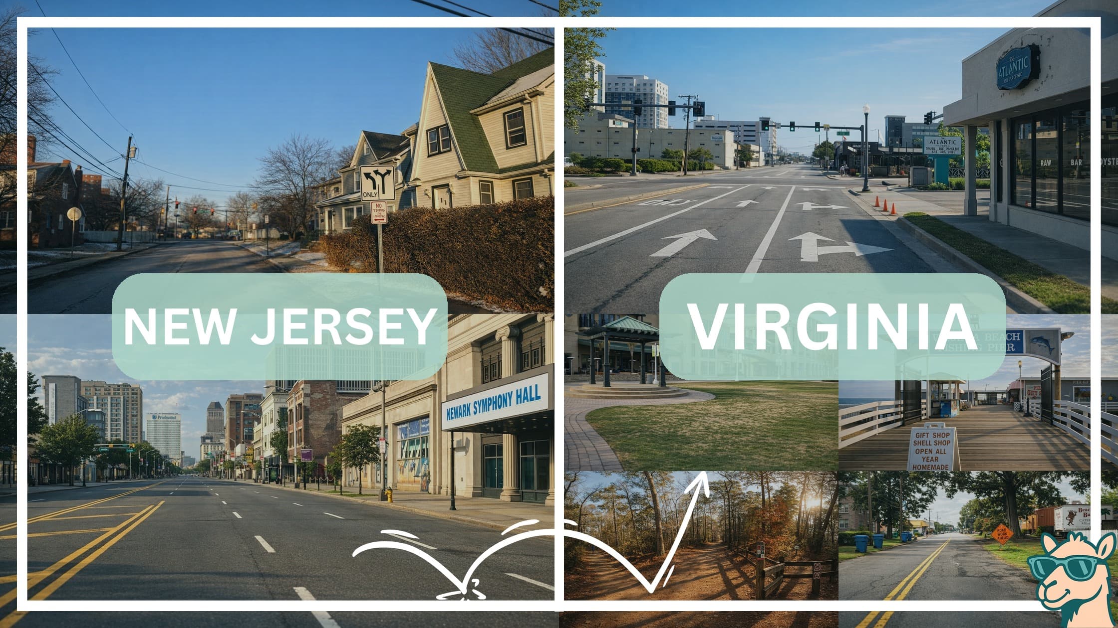 comparison of hotspots between neighborhoods in New Jersey and Virginia