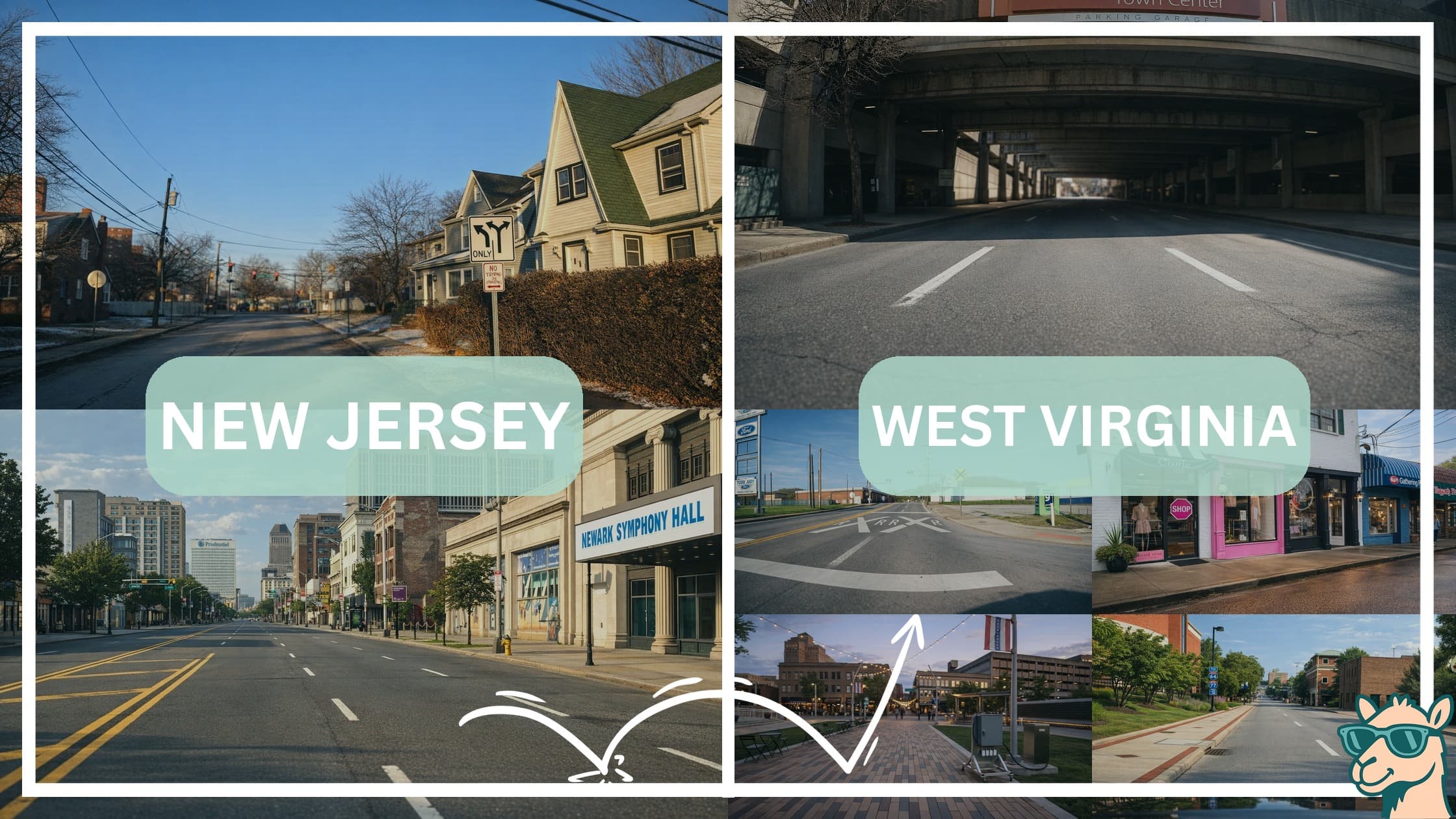 comparison of hotspots between neighborhoods in New Jersey and West Virginia