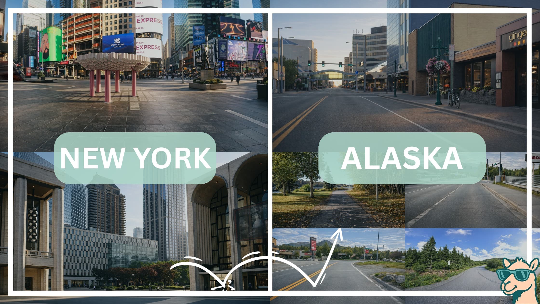 comparison of hotspots between neighborhoods in New York and Alaska
