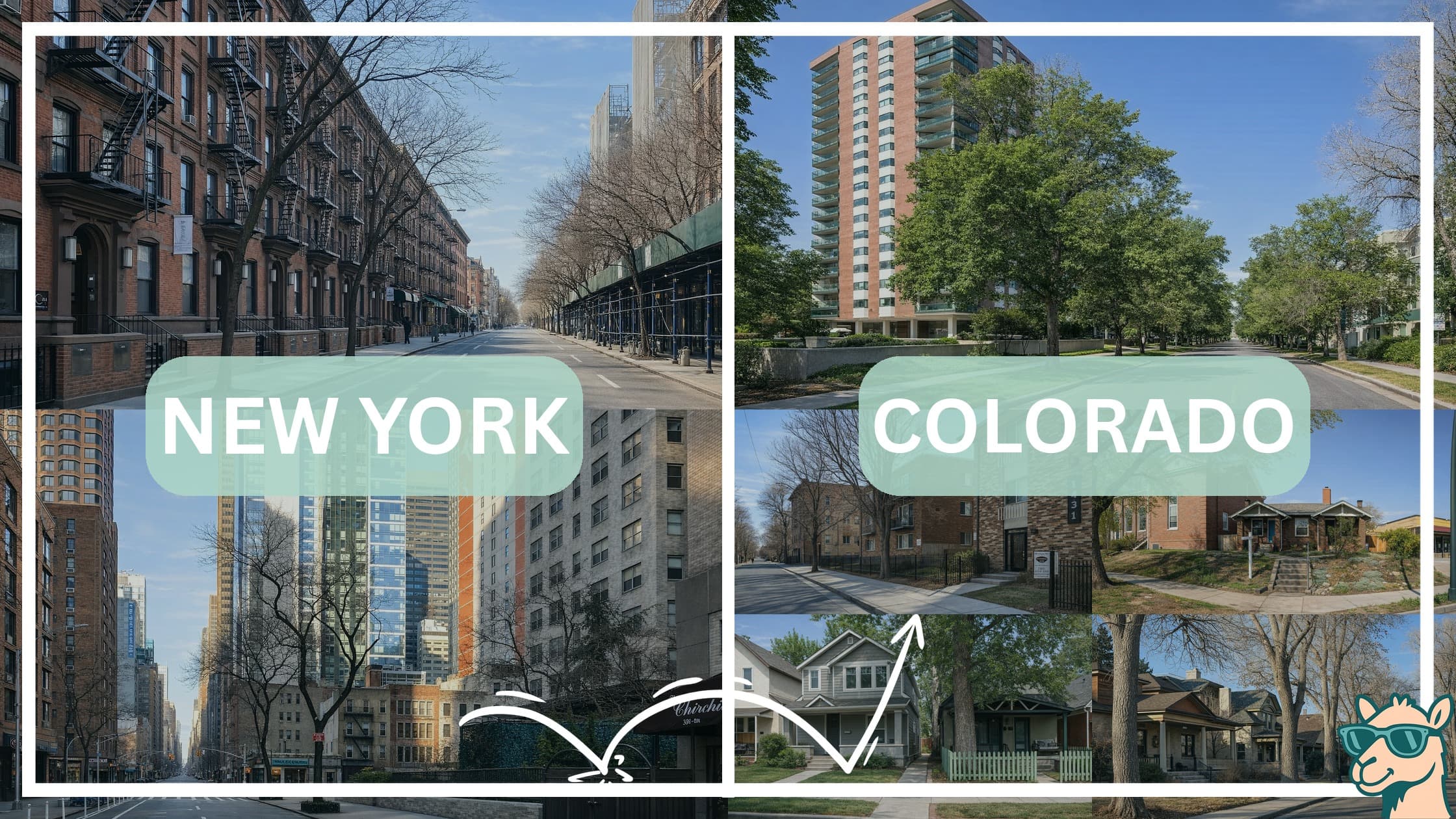 comparison of housing options and types between neighborhoods in New York and Colorado