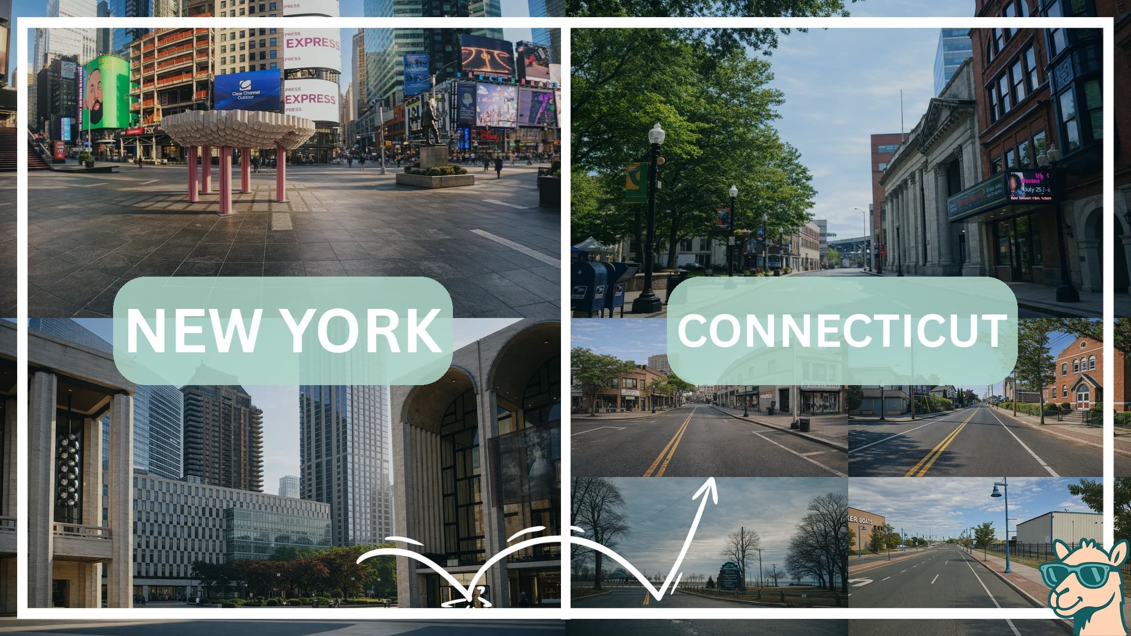comparison of hotspots between neighborhoods in New York and Connecticut