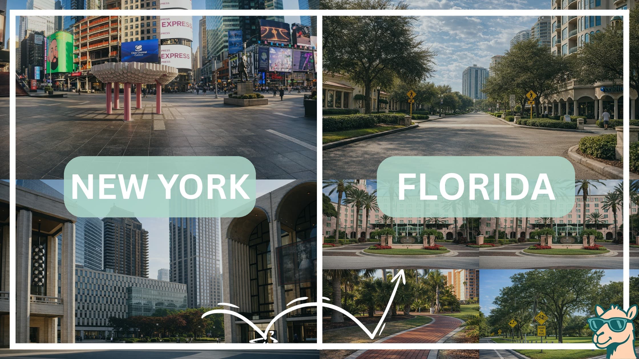 comparison of hotspots between neighborhoods in New York and Florida