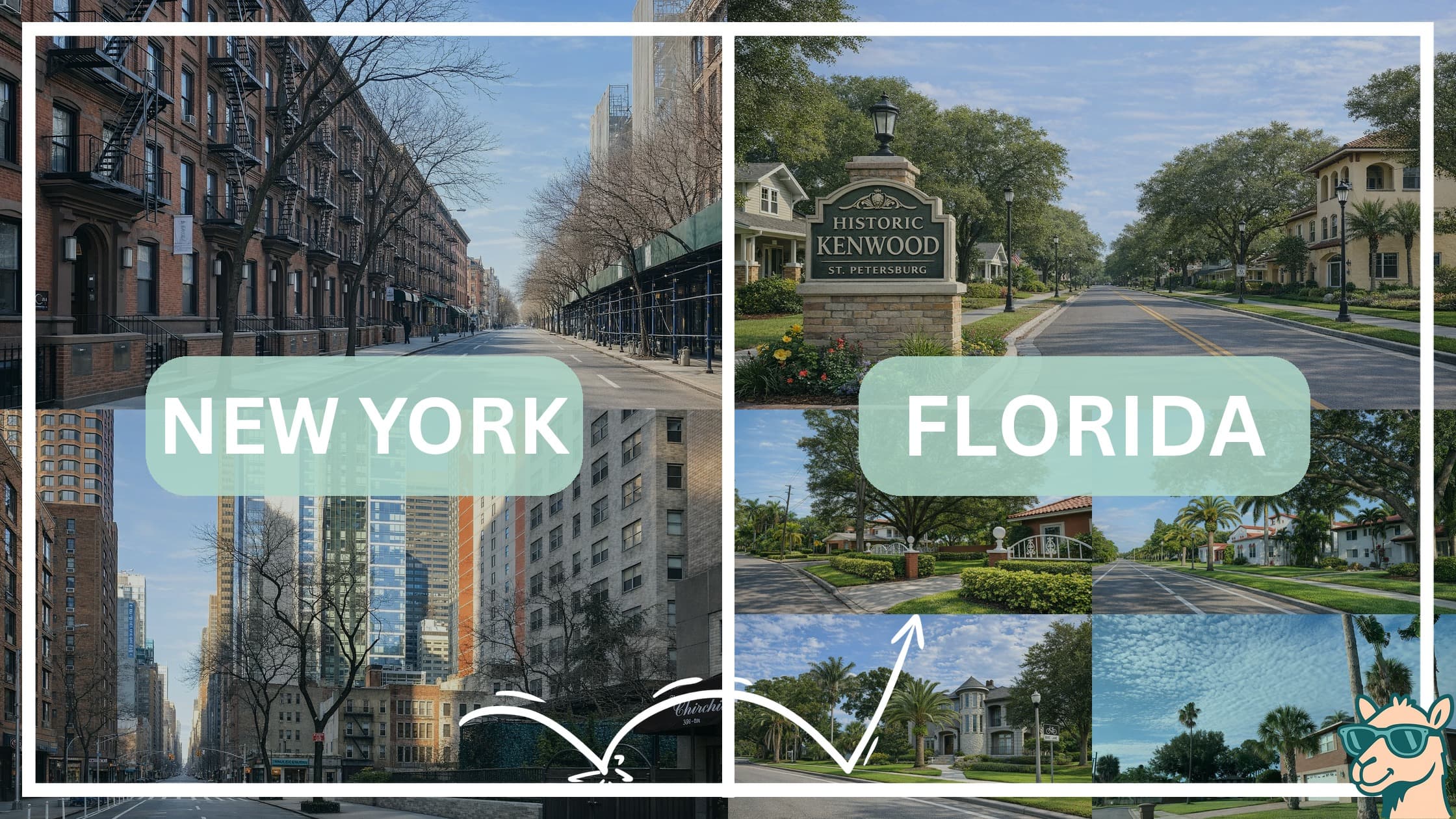 comparison of housing options and types between neighborhoods in New York and Florida