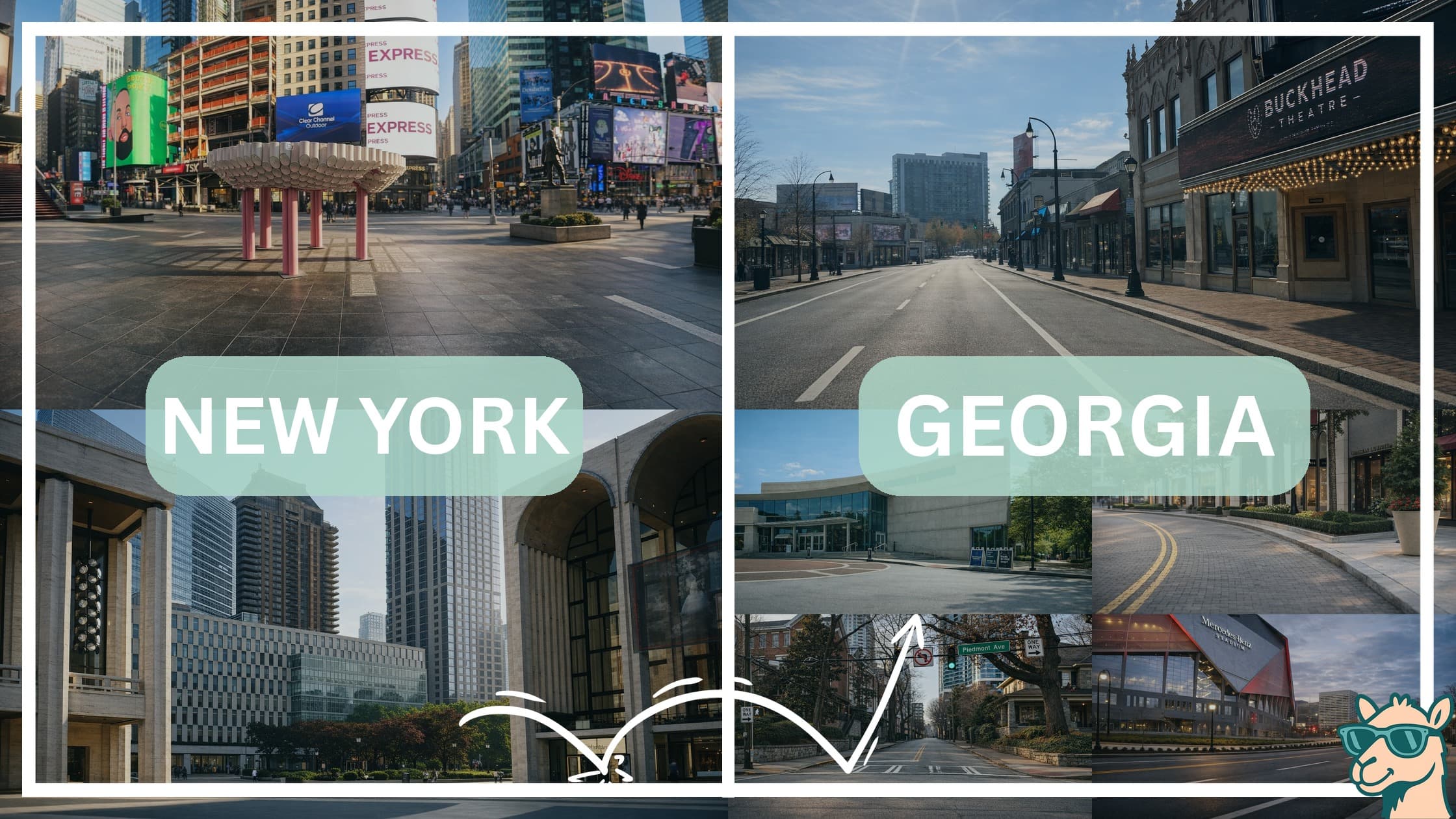comparison of hotspots between neighborhoods in New York and Georgia