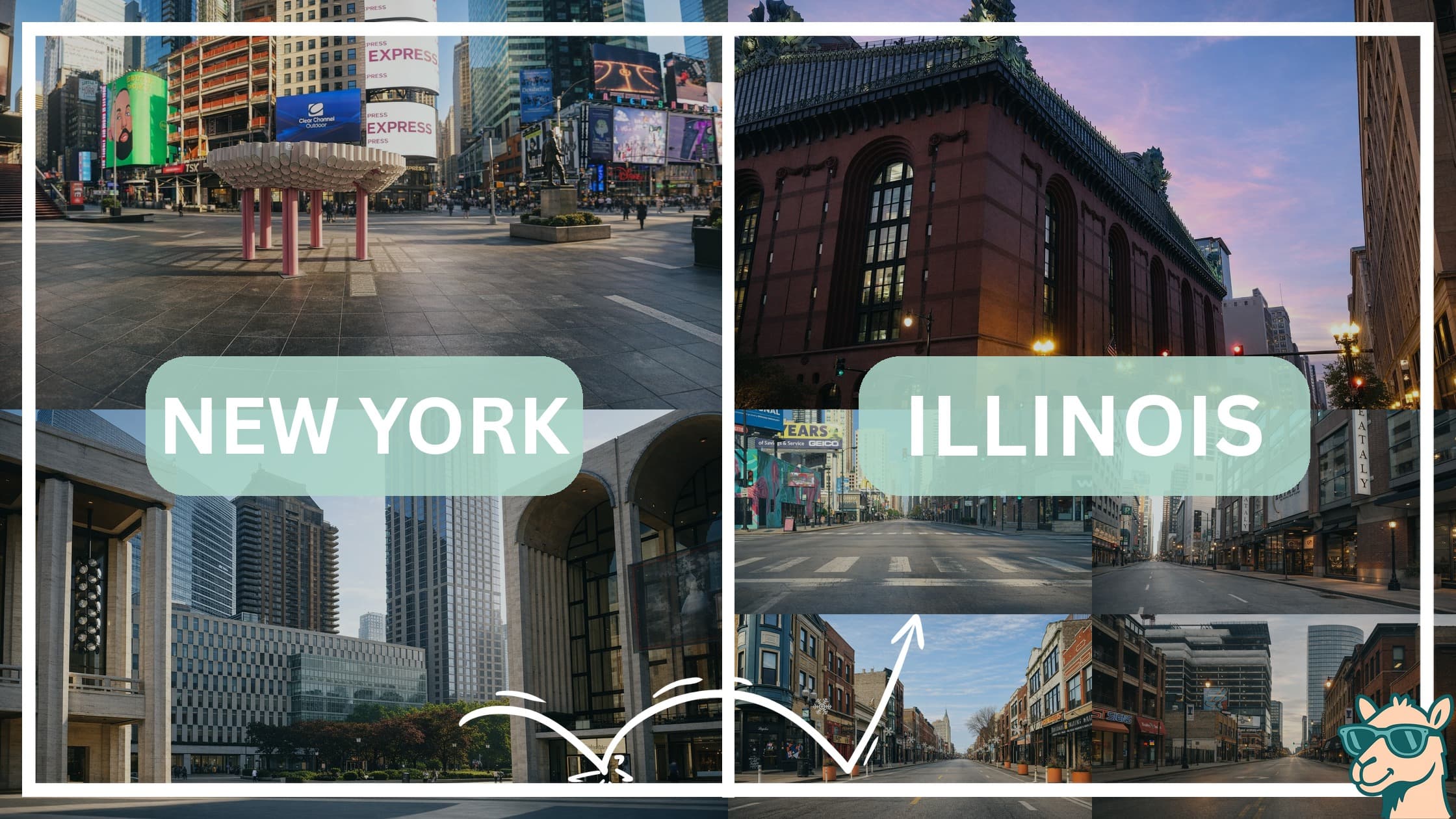 comparison of hotspots between neighborhoods in New York and Illinois