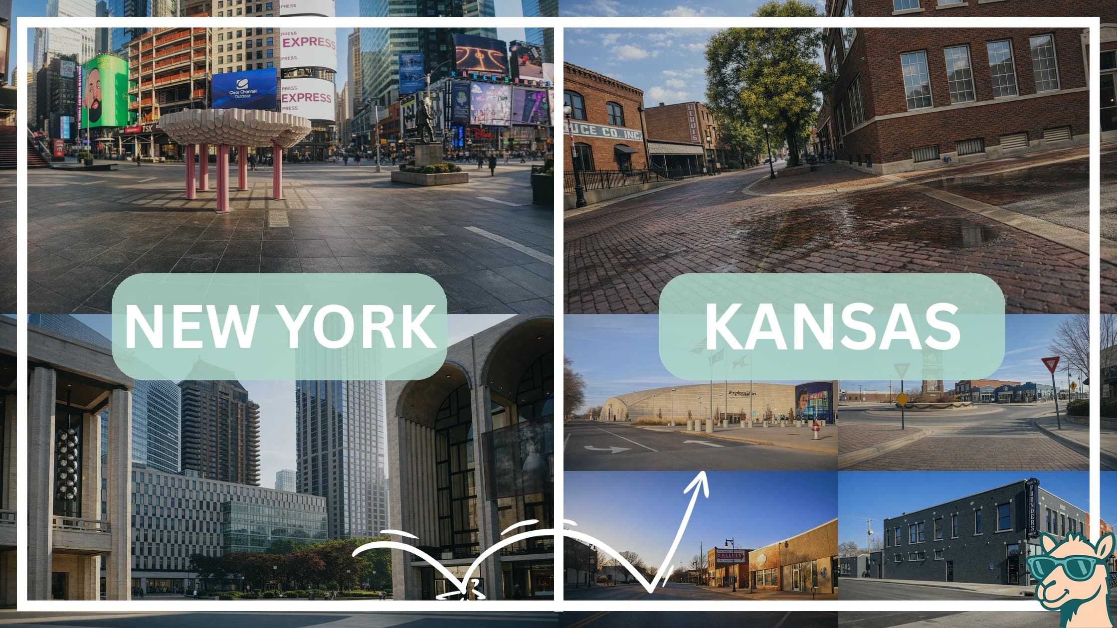 comparison of hotspots between neighborhoods in New York and Kansas