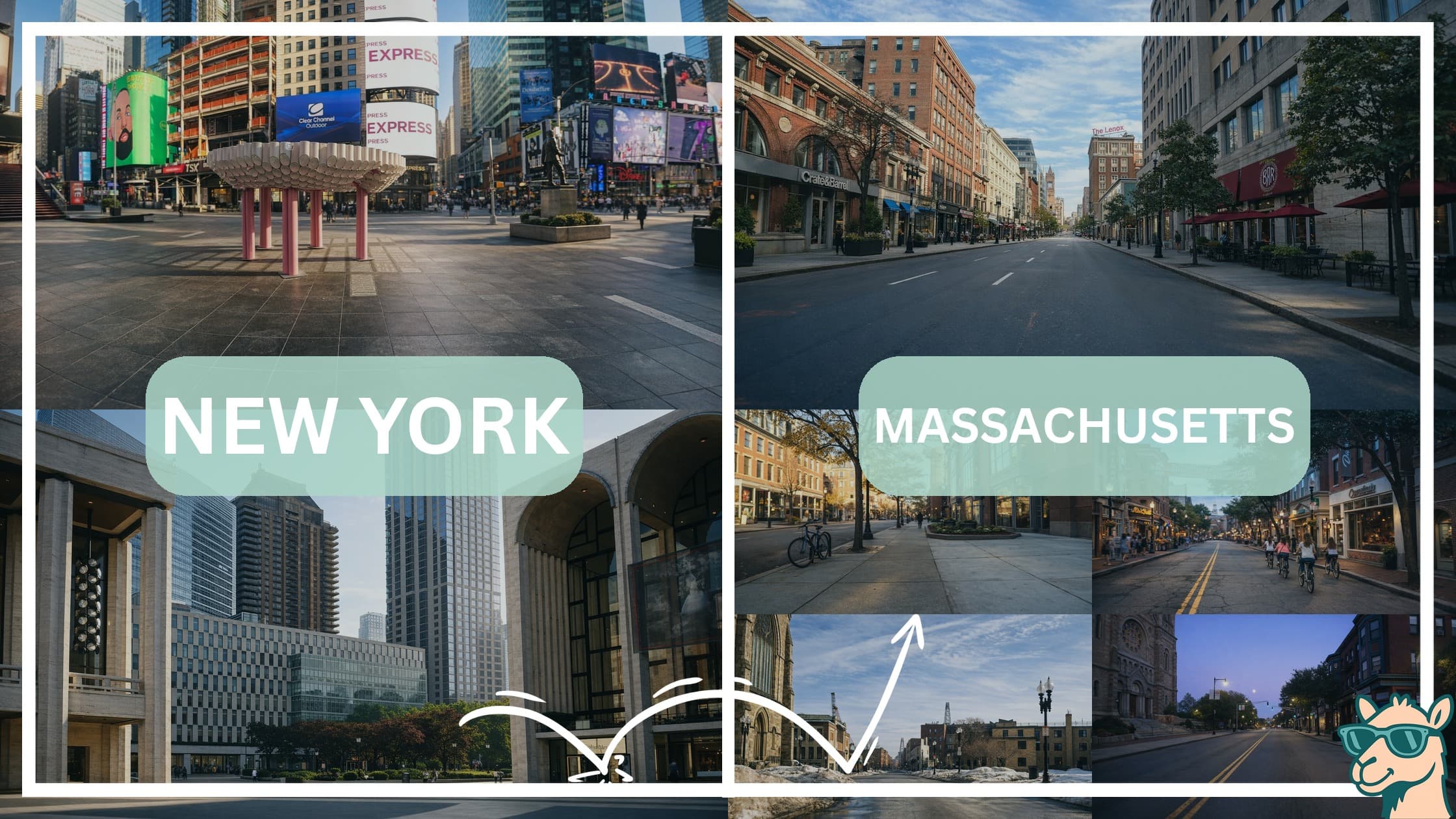comparison of hotspots between neighborhoods in New York and Massachusetts