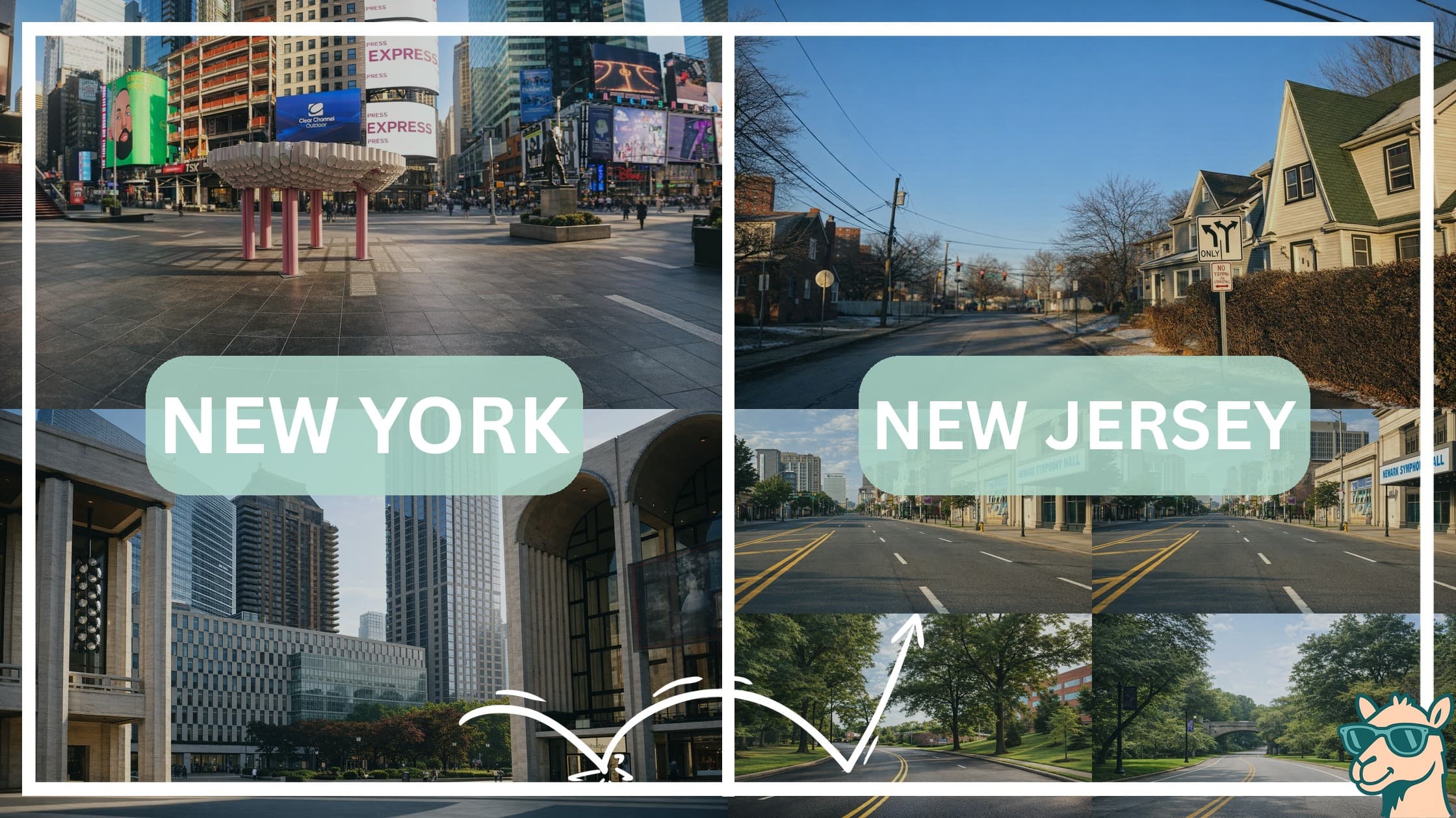 comparison of hotspots between neighborhoods in New York and New Jersey