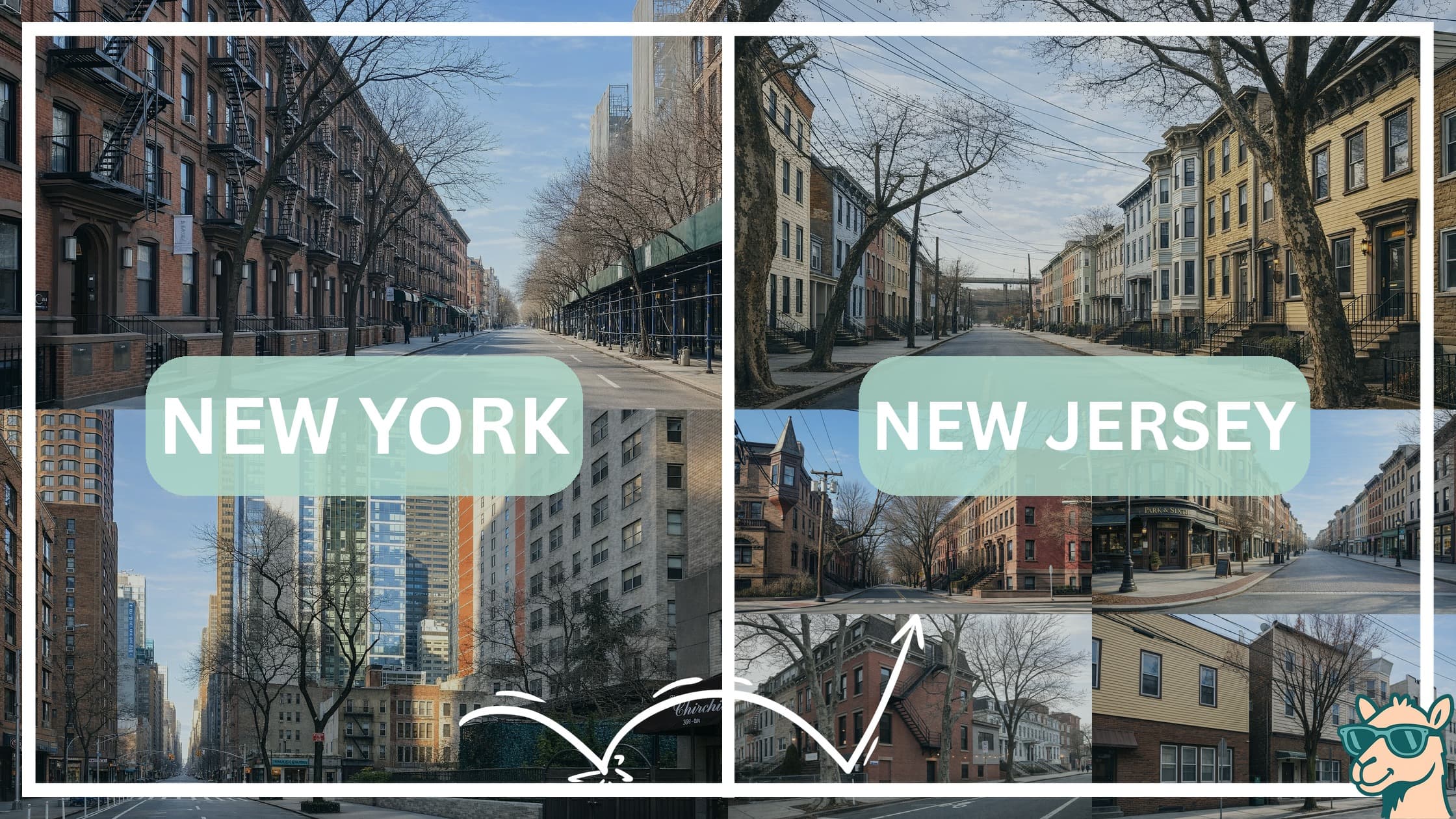 comparison of housing options and types between neighborhoods in New York and New Jersey