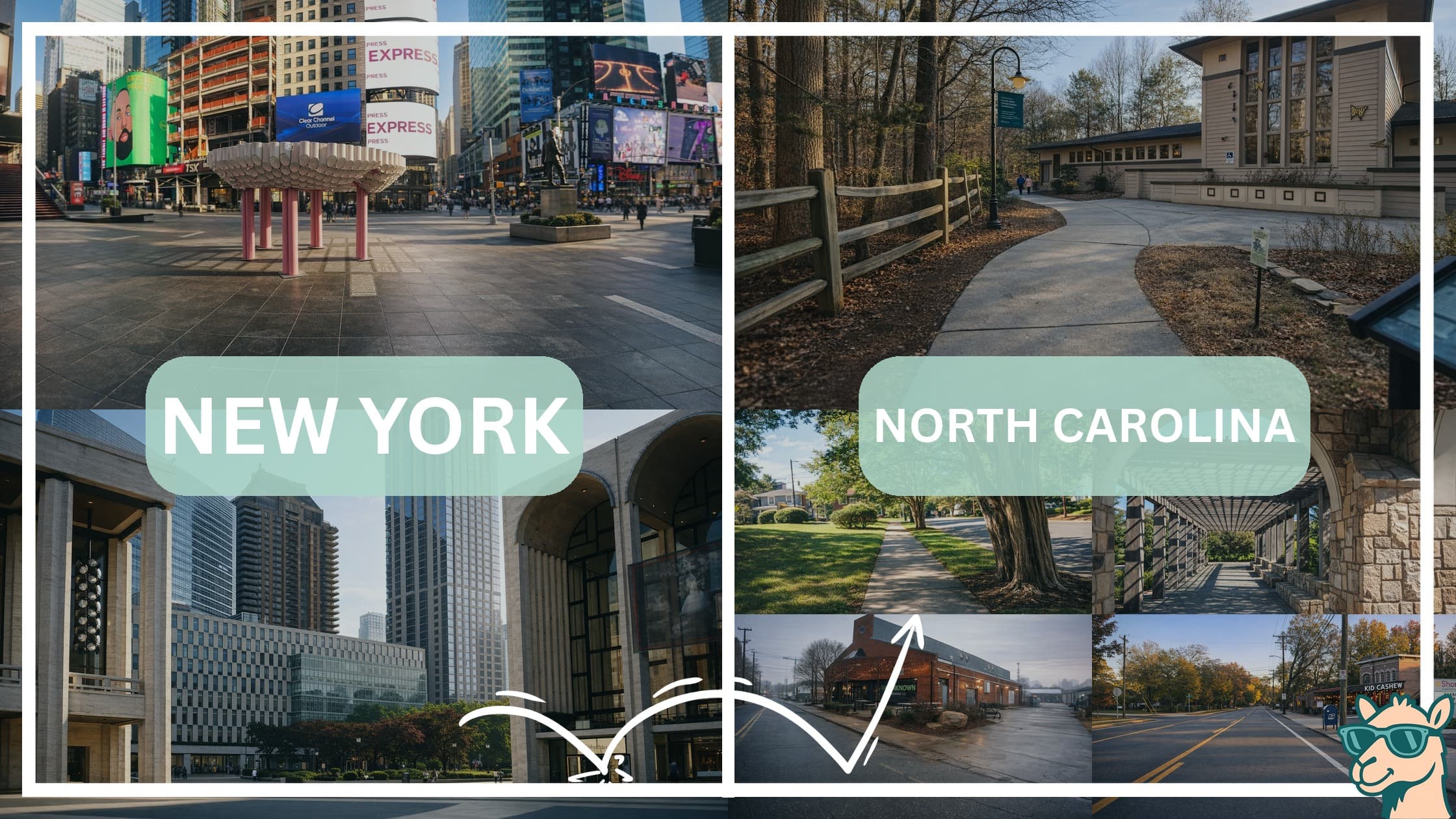 comparison of hotspots between neighborhoods in New York and North Carolina