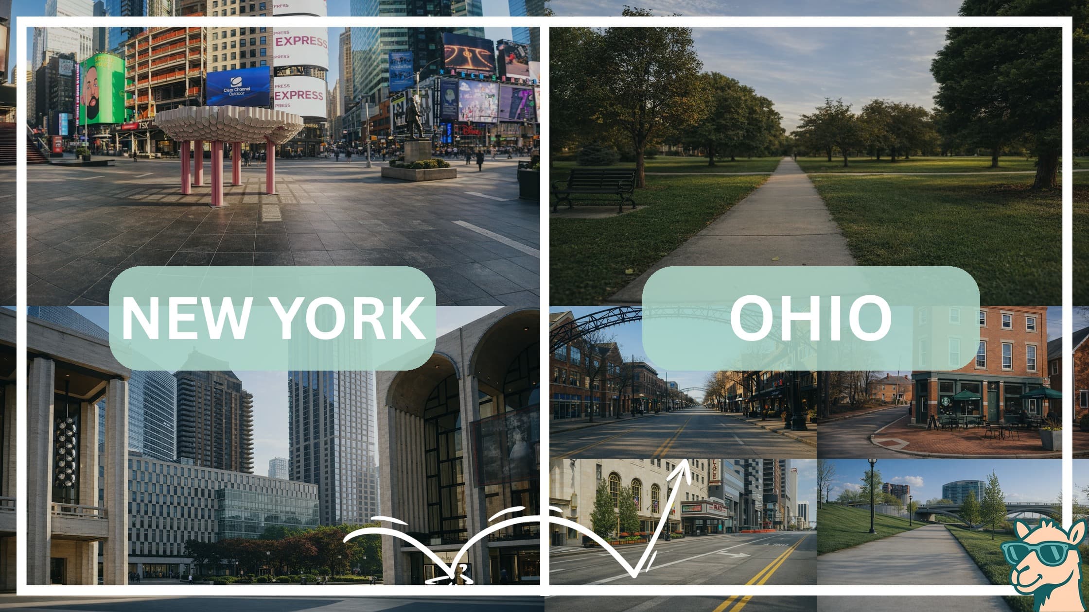 comparison of hotspots between neighborhoods in New York and Ohio