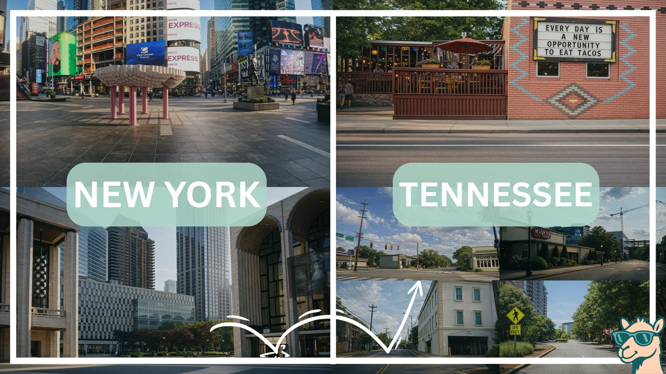 comparison of hotspots between neighborhoods in New York and Tennessee