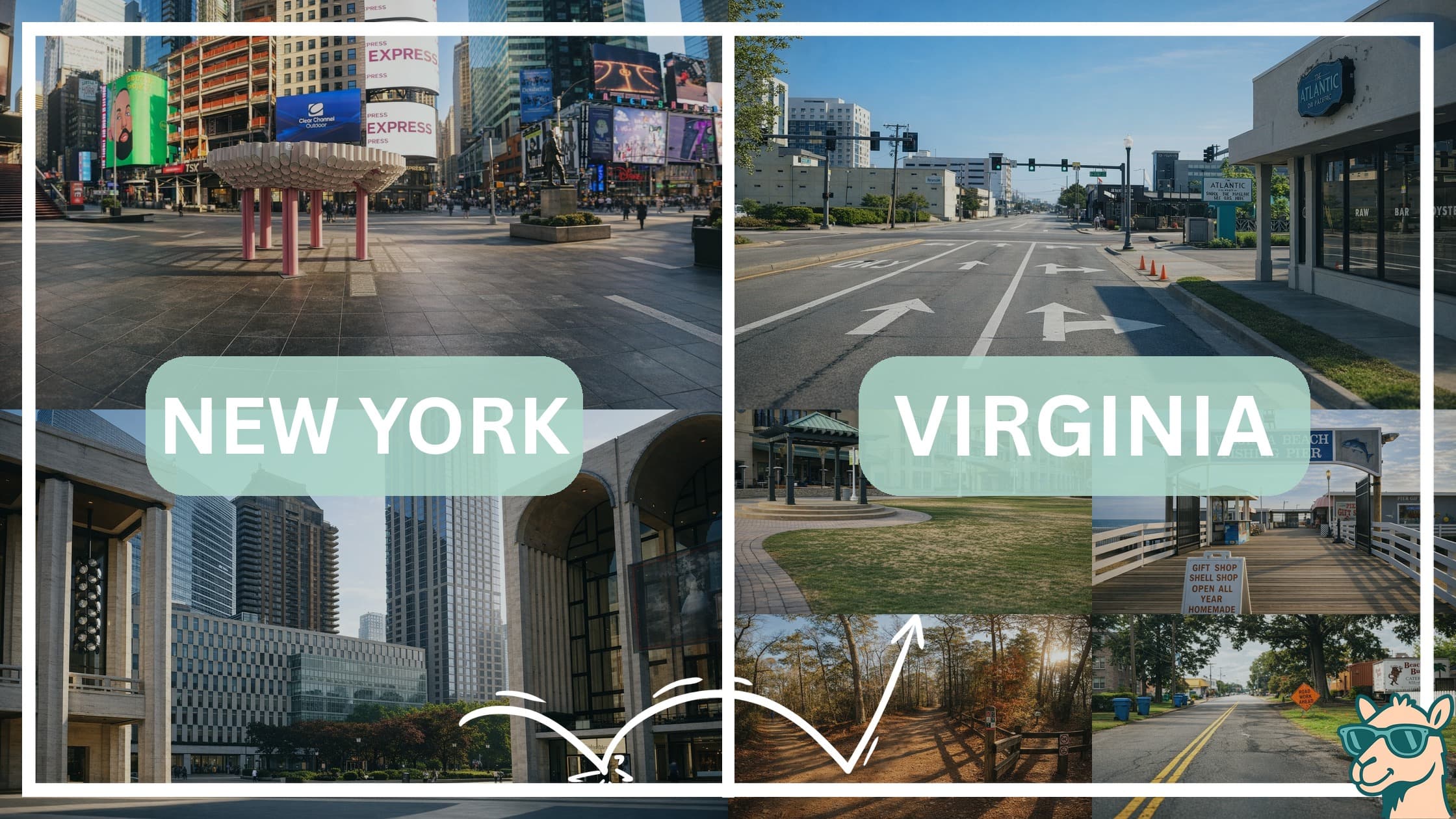 comparison of hotspots between neighborhoods in New York and Virginia