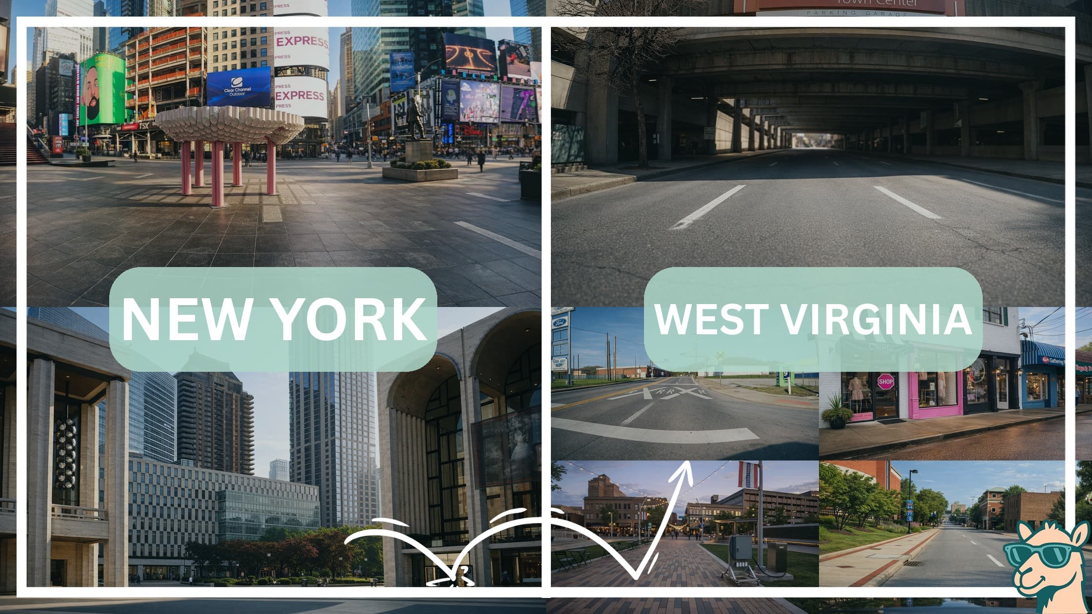 comparison of hotspots between neighborhoods in New York and West Virginia