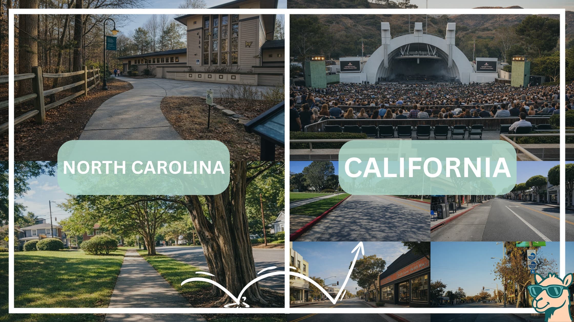 comparison of hotspots between neighborhoods in North Carolina and California