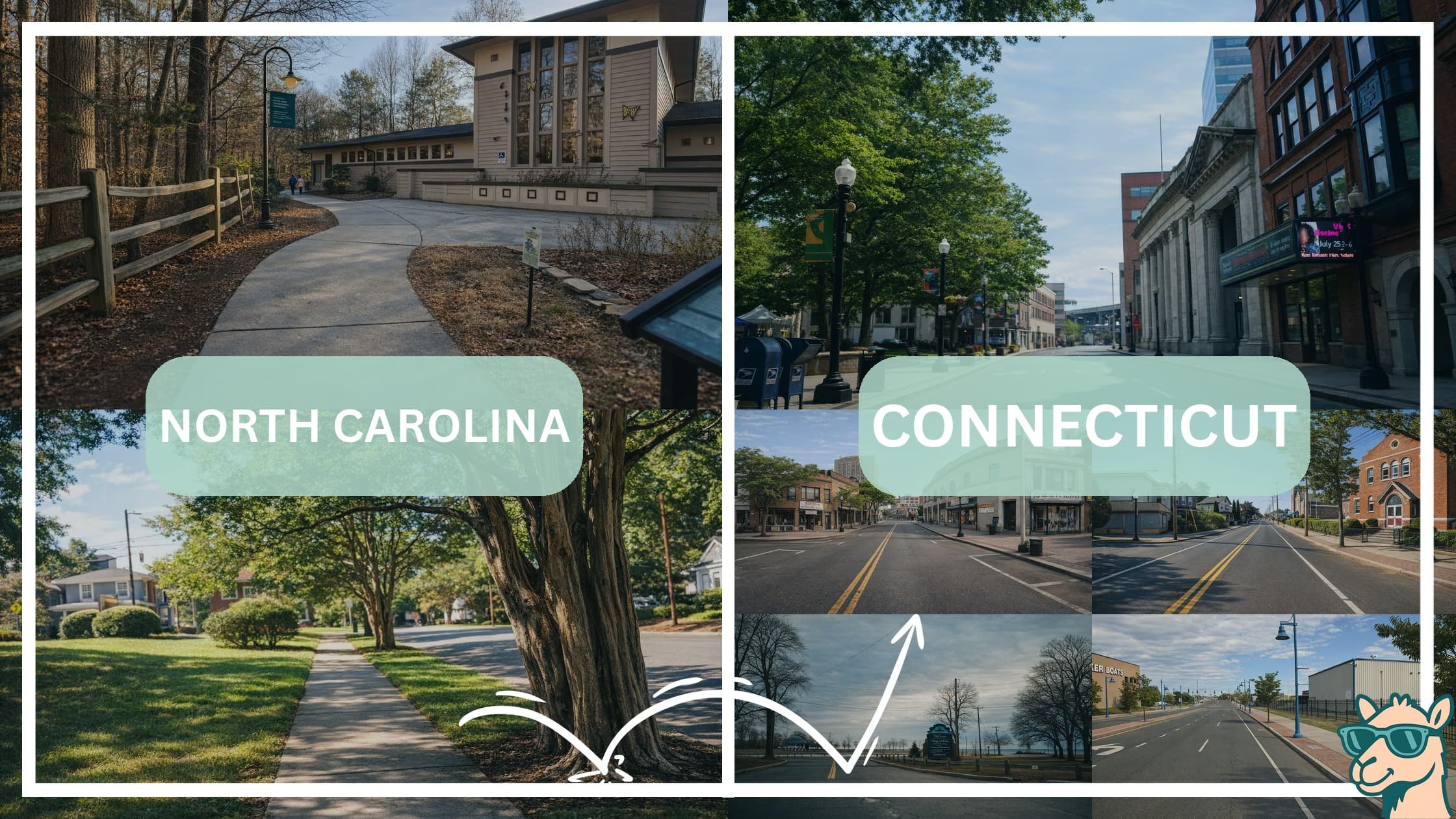 comparison of hotspots between neighborhoods in North Carolina and Connecticut