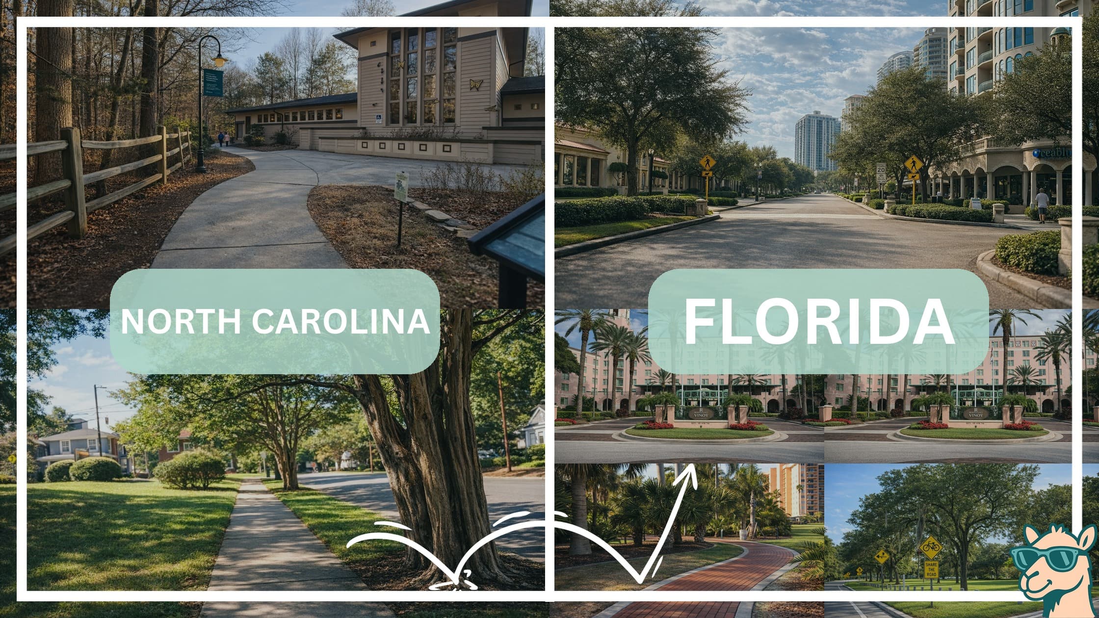 comparison of hotspots between neighborhoods in North Carolina and Florida