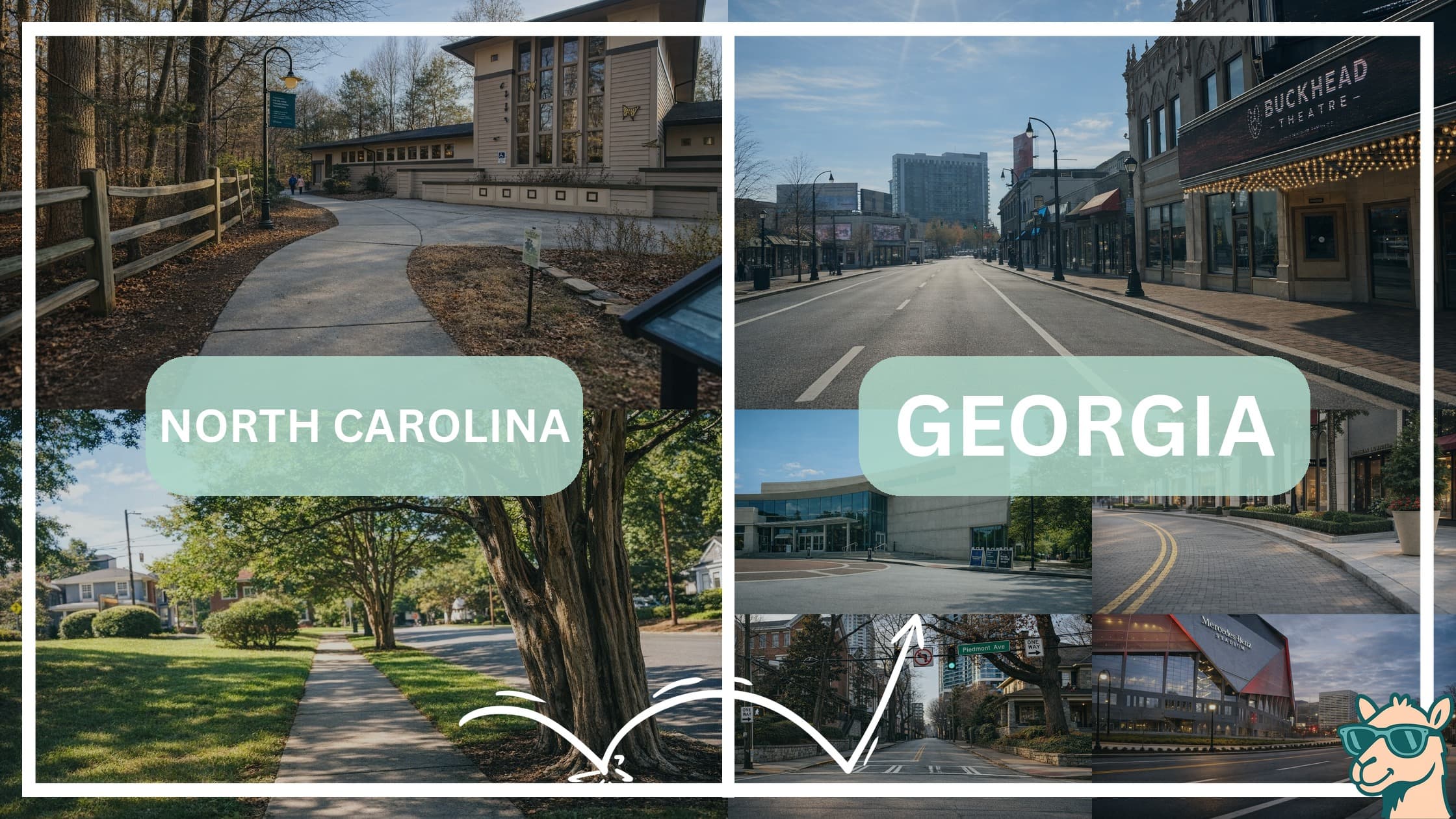 comparison of hotspots between neighborhoods in North Carolina and Georgia