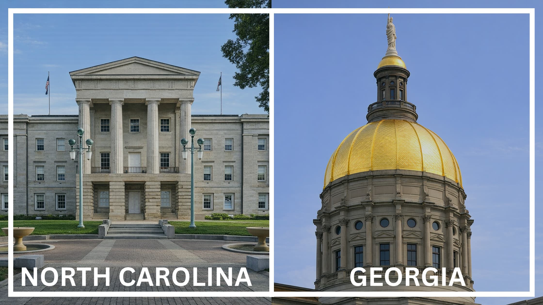Comparing the state capitol buildings between North Carolina and Georgia.