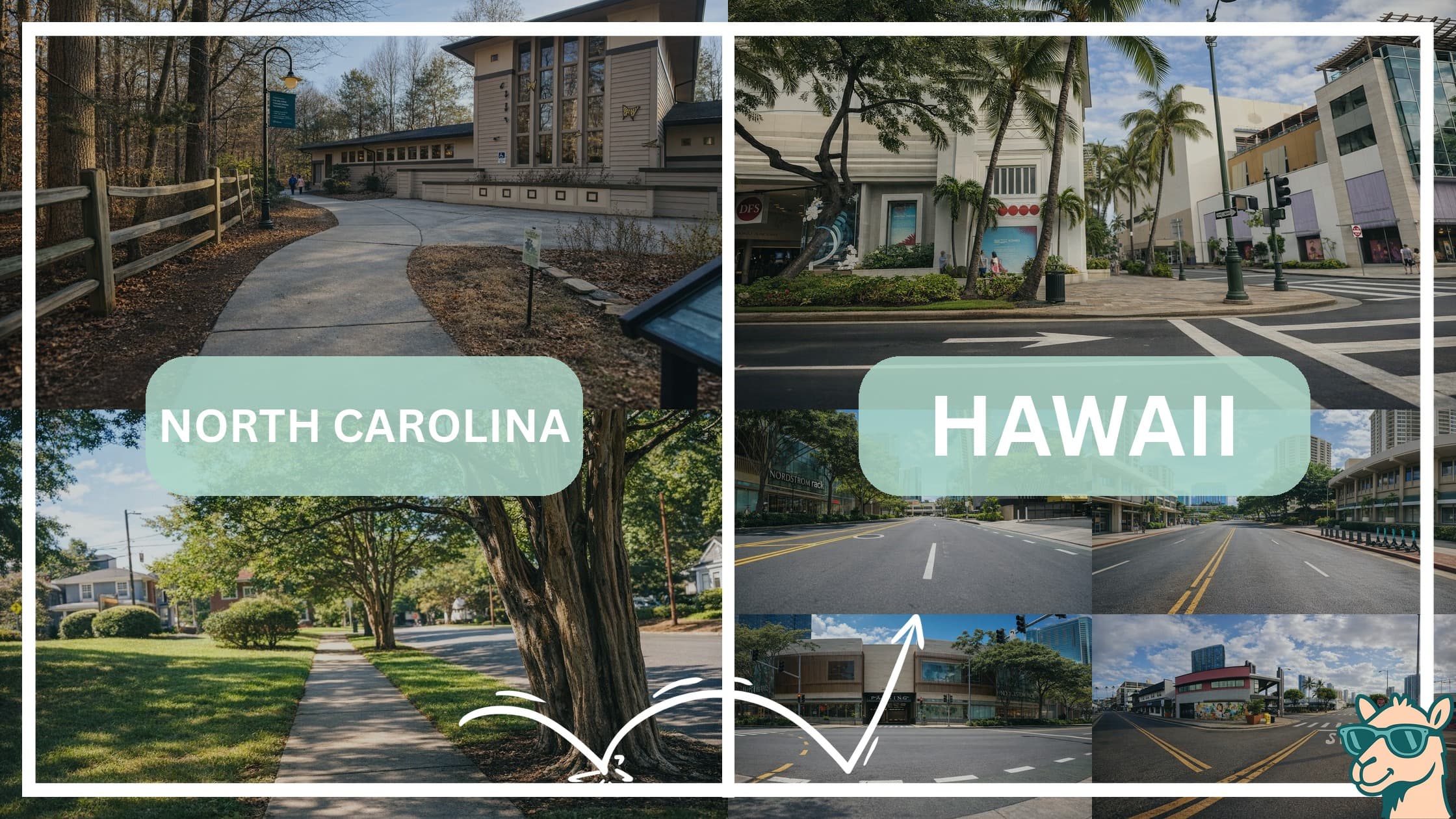 comparison of hotspots between neighborhoods in North Carolina and Hawaii