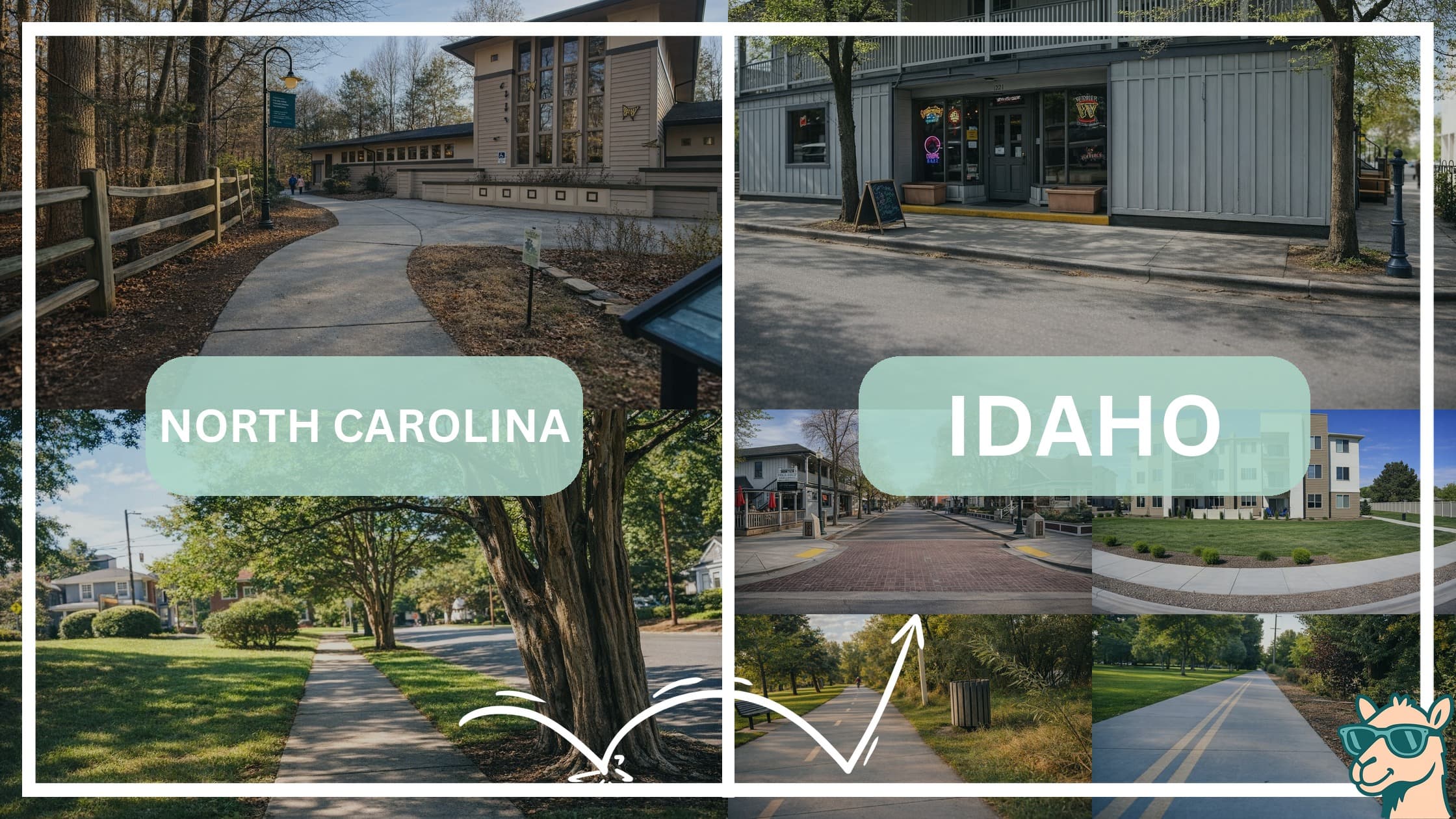 comparison of hotspots between neighborhoods in North Carolina and Idaho