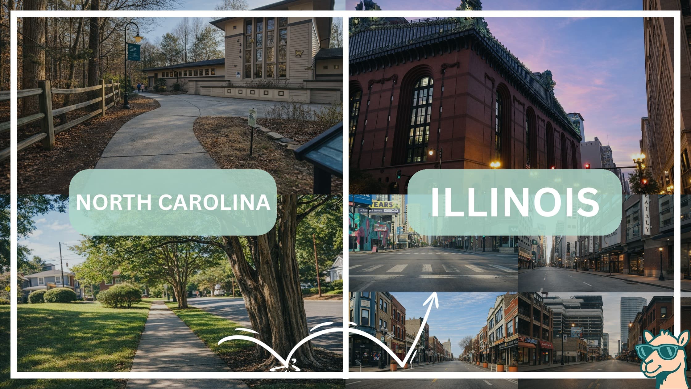 comparison of hotspots between neighborhoods in North Carolina and Illinois