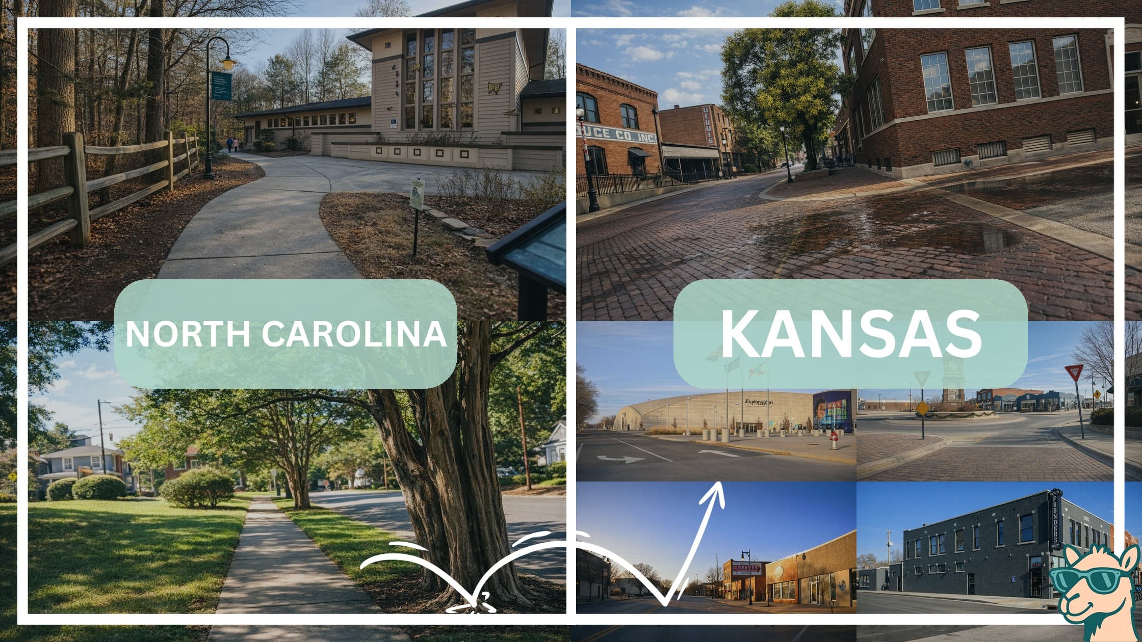 comparison of hotspots between neighborhoods in North Carolina and Kansas