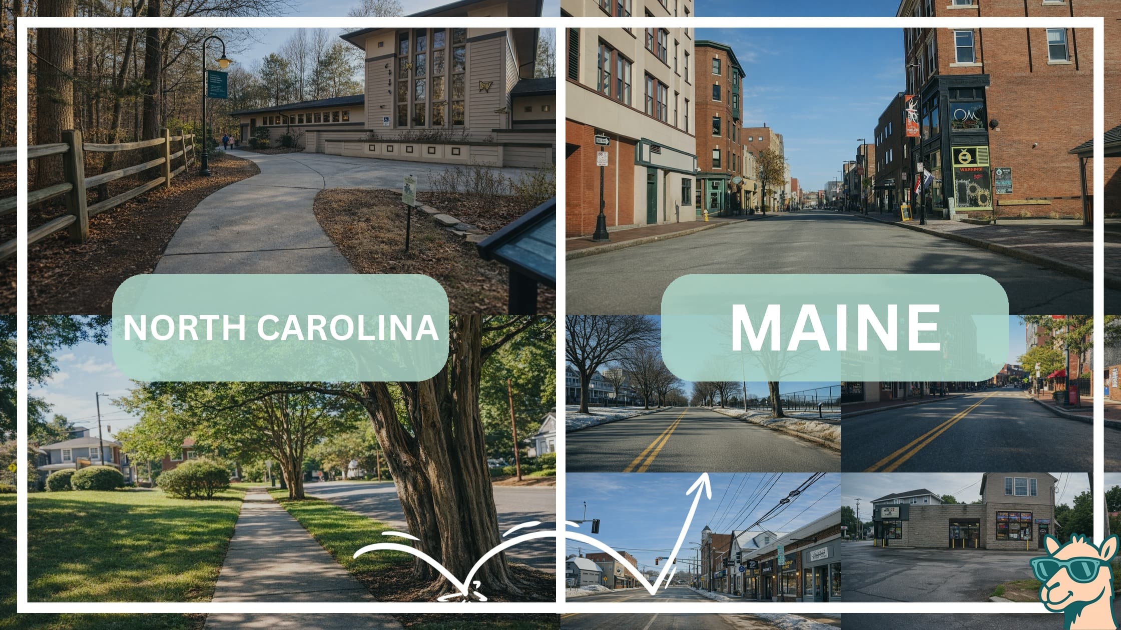 comparison of hotspots between neighborhoods in North Carolina and Maine
