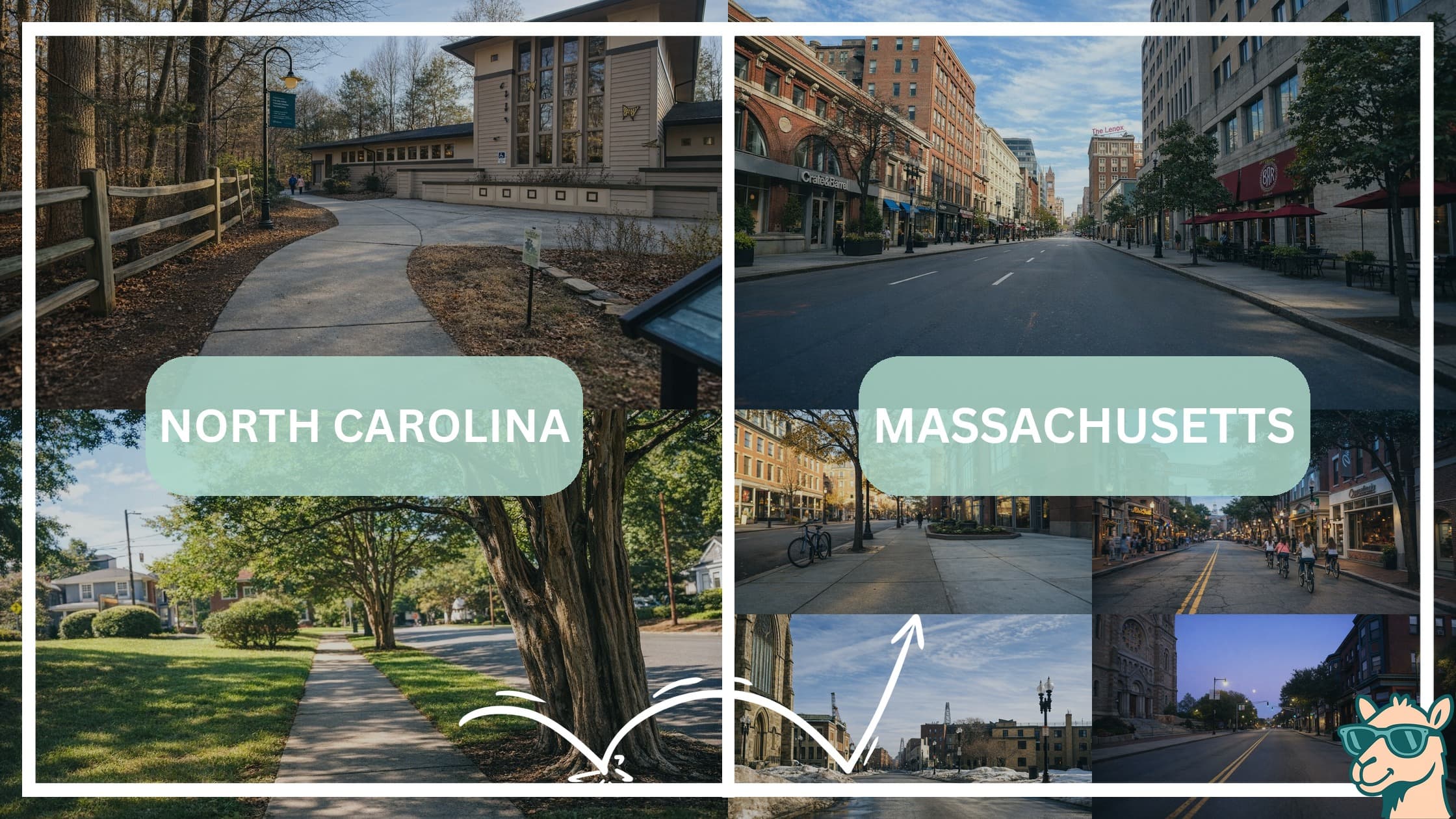 comparison of hotspots between neighborhoods in North Carolina and Massachusetts