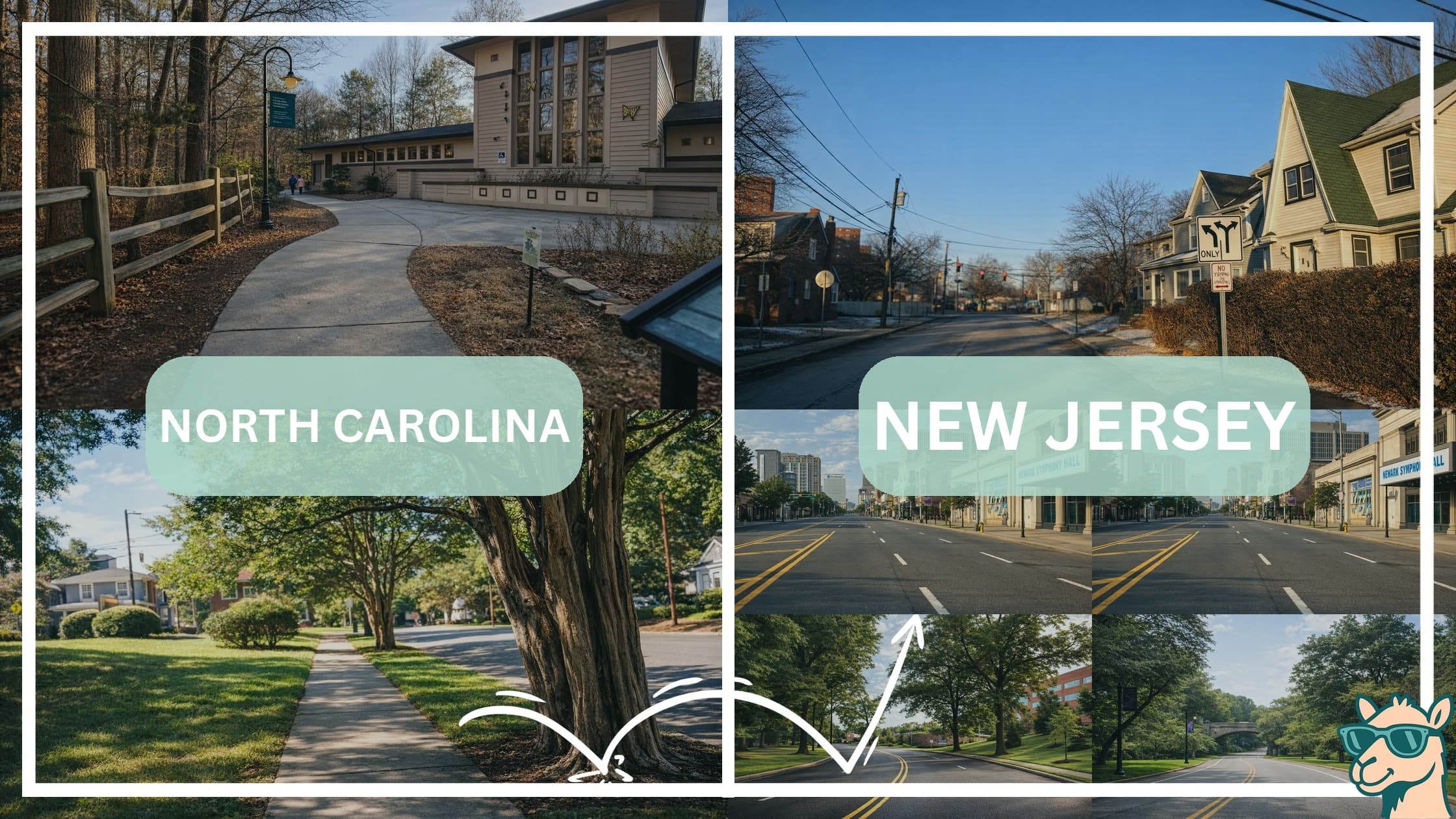 comparison of hotspots between neighborhoods in North Carolina and New Jersey