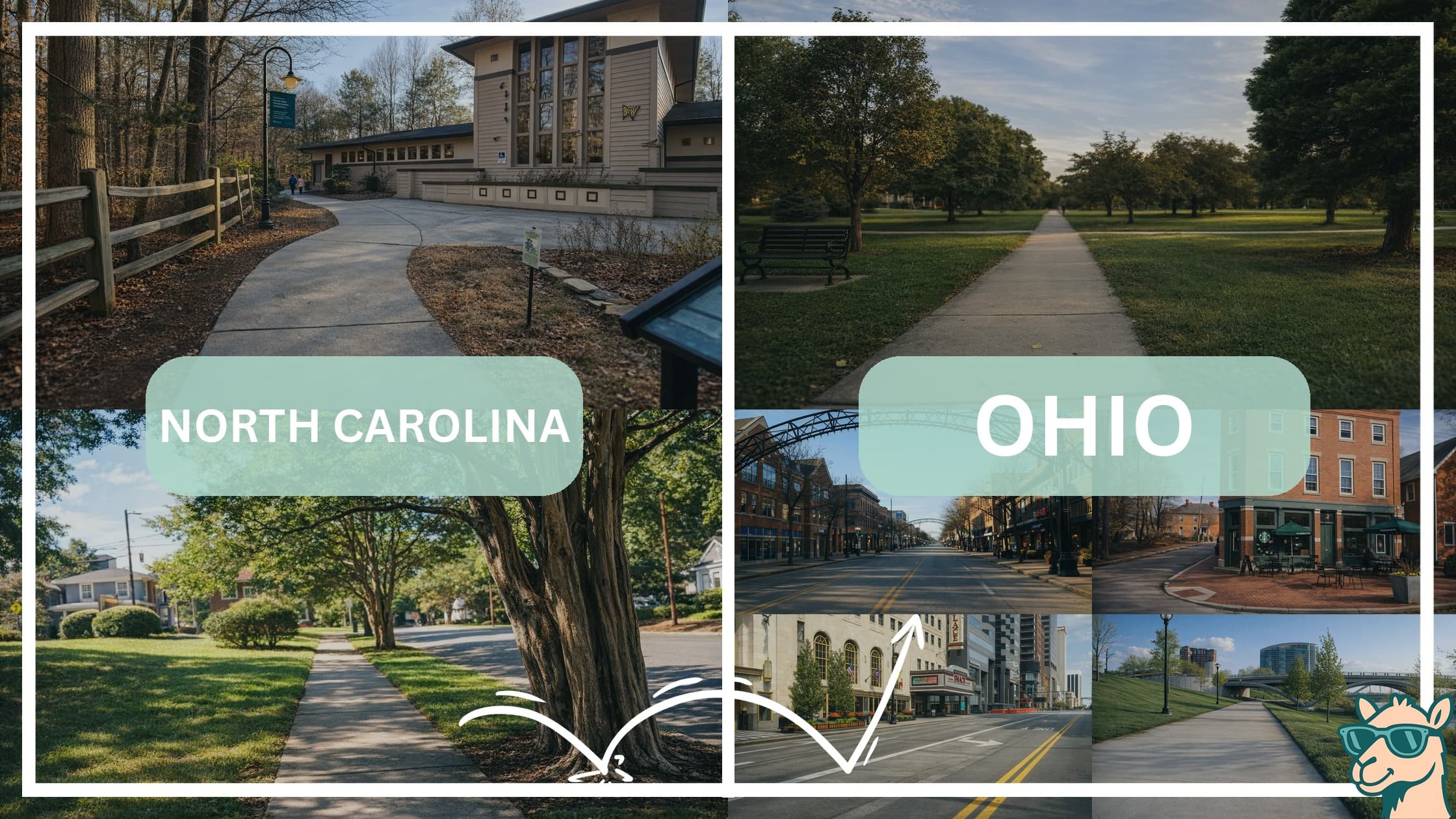 comparison of hotspots between neighborhoods in North Carolina and Ohio